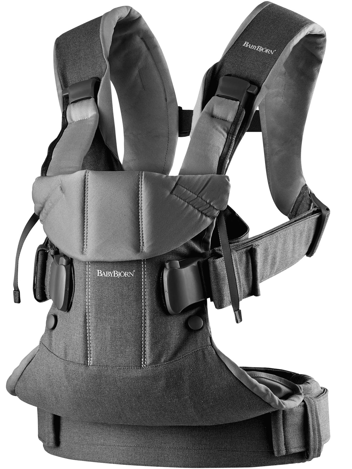BabyBj?rn Baby Carrier One, Woven, Denim Grey/Dark Grey