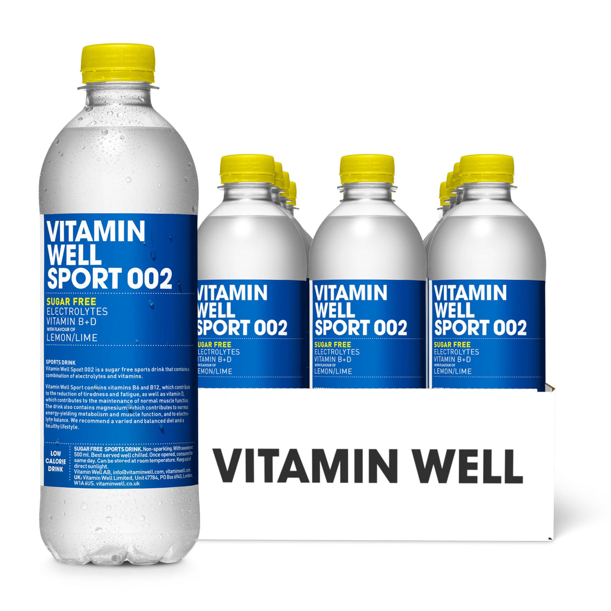 Vitamin Well Sport 002 Electrolyte Drink ? Lemon Lime | Sugar-Free Sports Drink with Magnesium & Vitamins B+D | Helps Reduce Tiredness & Supports