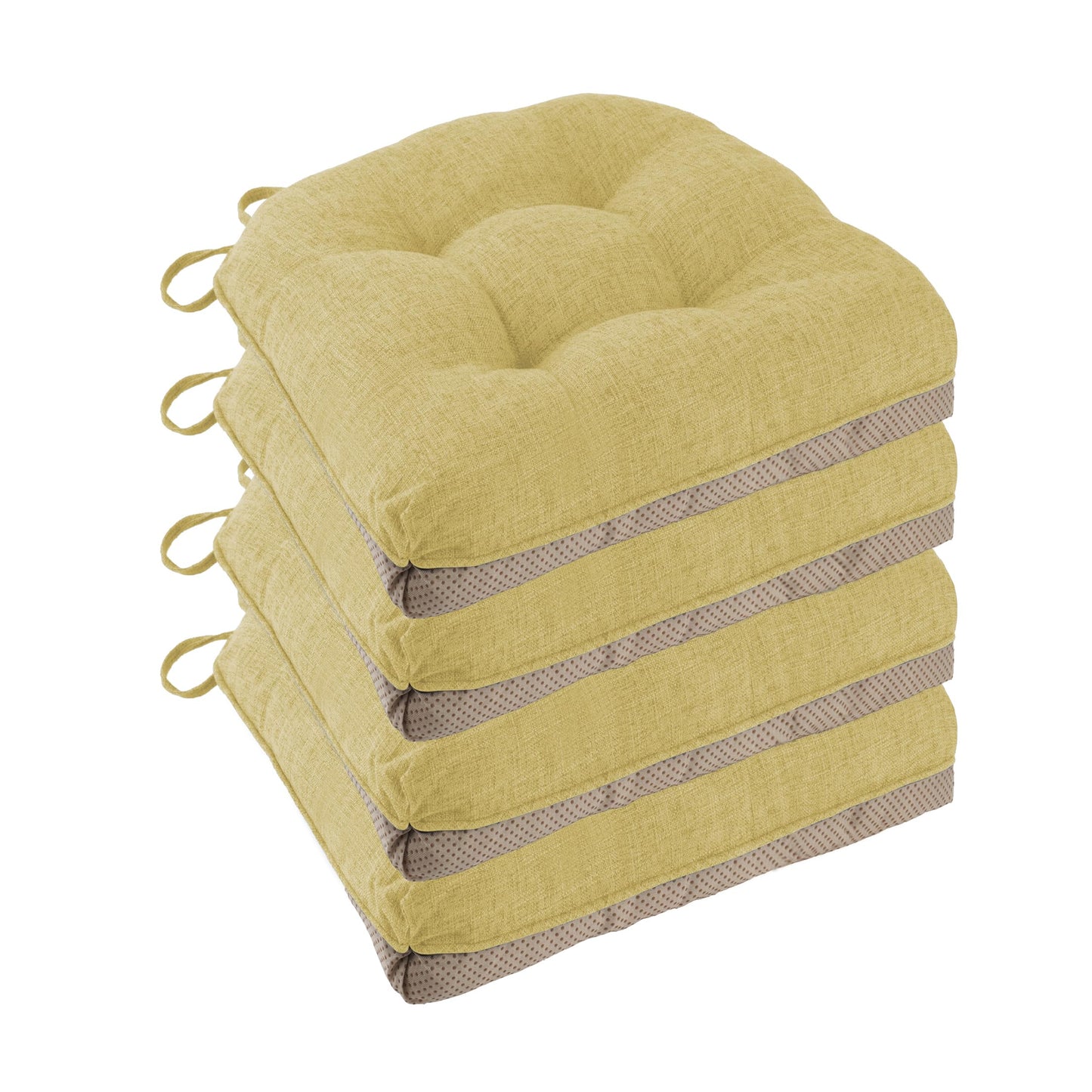 FlyGulls Non Slip Chair Cushions for Dining Chairs Set of 4 Kitchen Chair Cushions 18"x18"x3" Turfted Chair Pads Comfortable and Soft Seat Cushion