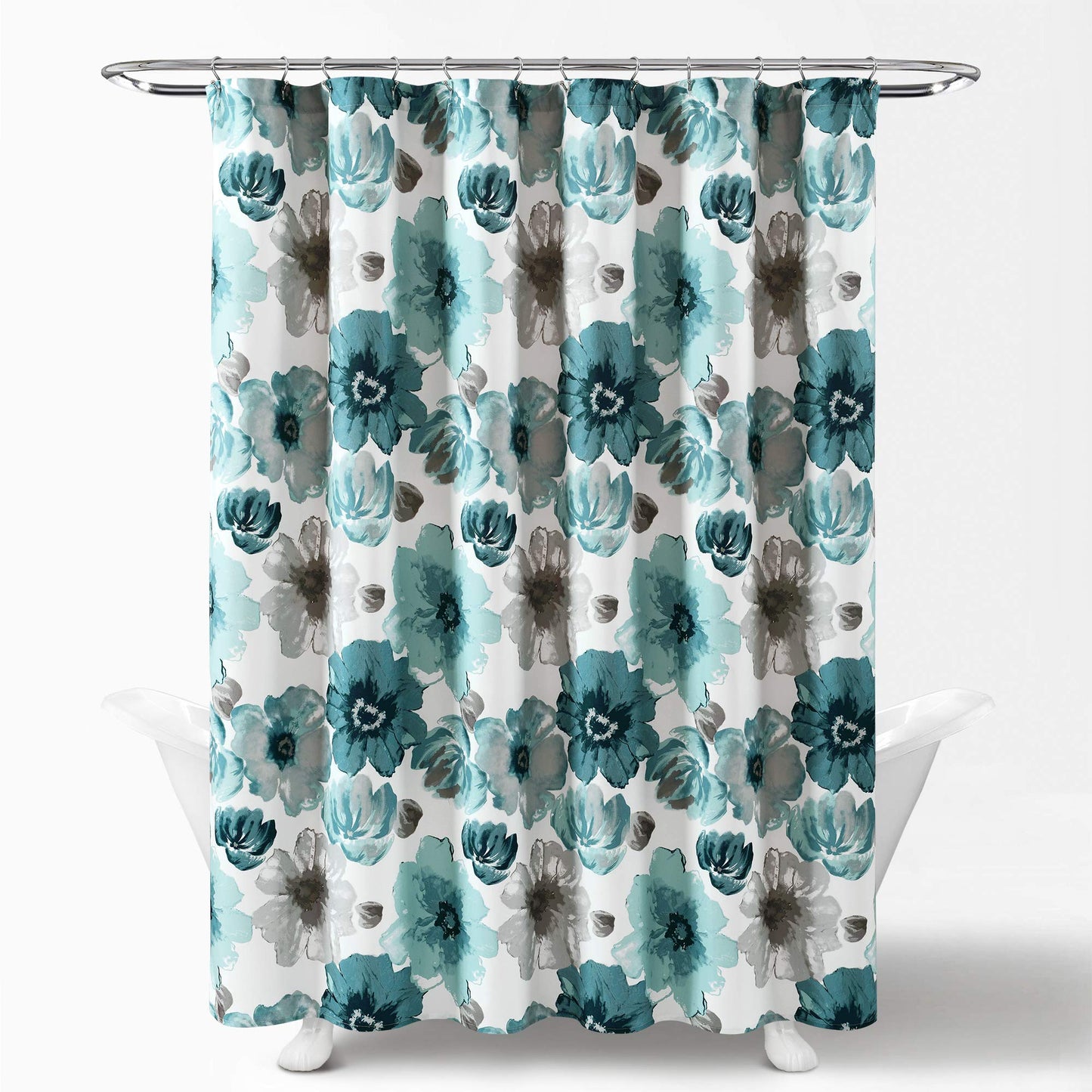 Lush Decor Leah Shower Curtain Blue Single 72X72