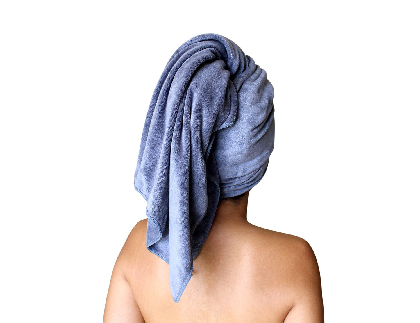Immaculate Textiles XL Premium Microfibre Hair Drying Towel/Turban/Wrap - 130x65cm (51x25in) - 400GSM : Super Soft, Extra Long