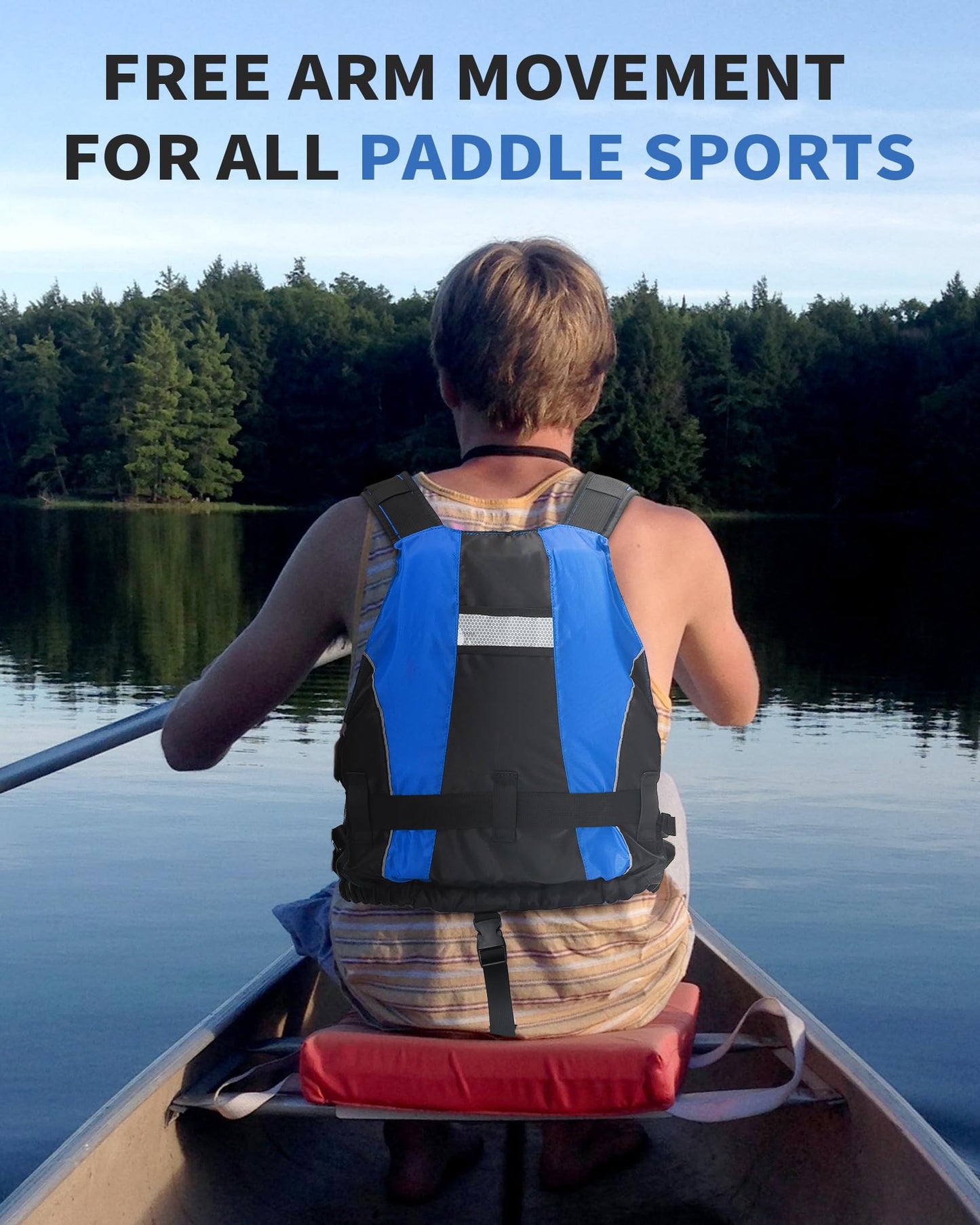 Owntop Buoyancy Aids Adults, Foam Buoyancy Vest Jacket with Crotch Strap Inner Pocket Unisex for Paddleboarding Kayaking Sup Fishing - Blue M/L
