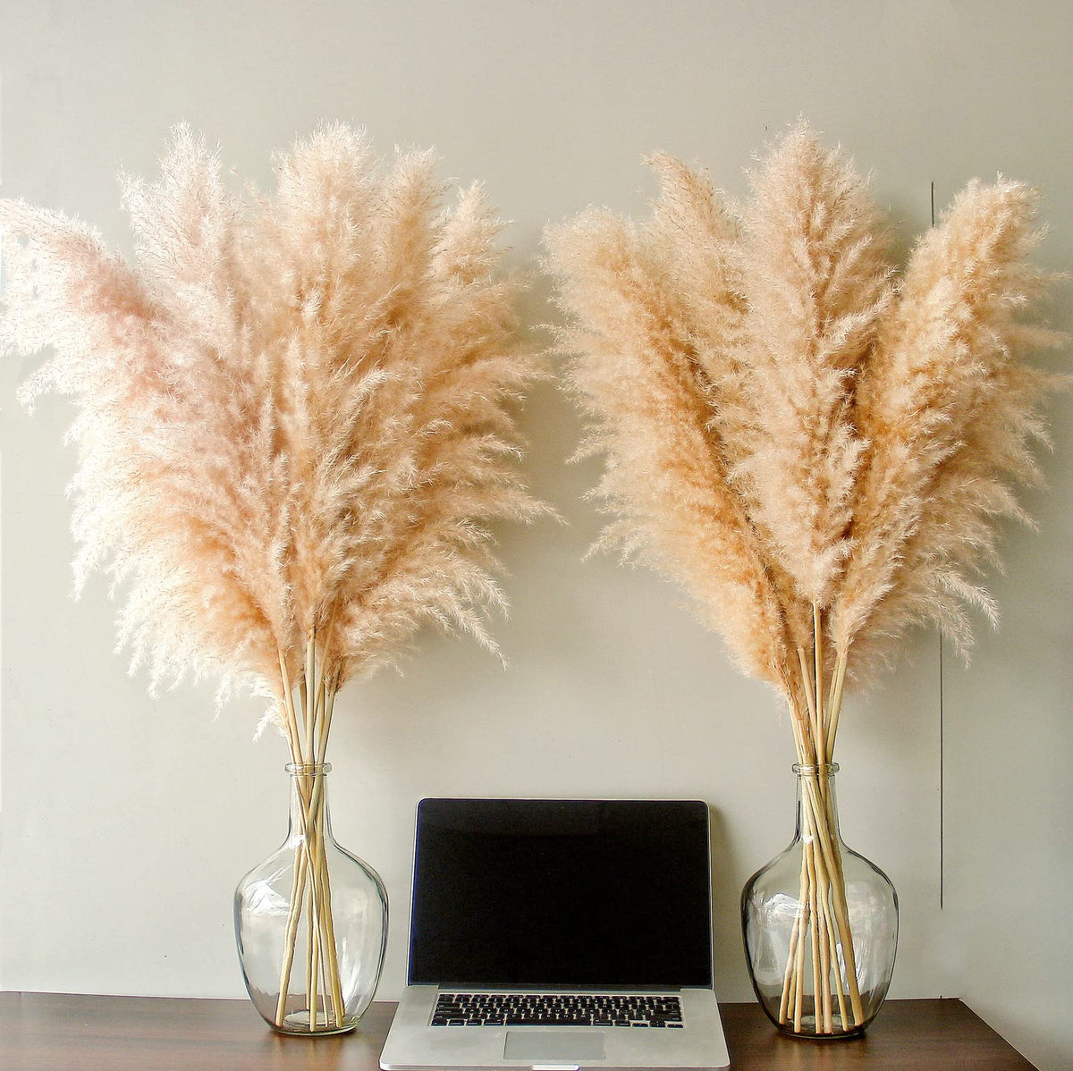 Bannifll 46-inch Natural Pampas Grass Decor Tall with 10 Stems. Perfect for Weddings, Parties, Farmhouse, and Boho Home Decor.