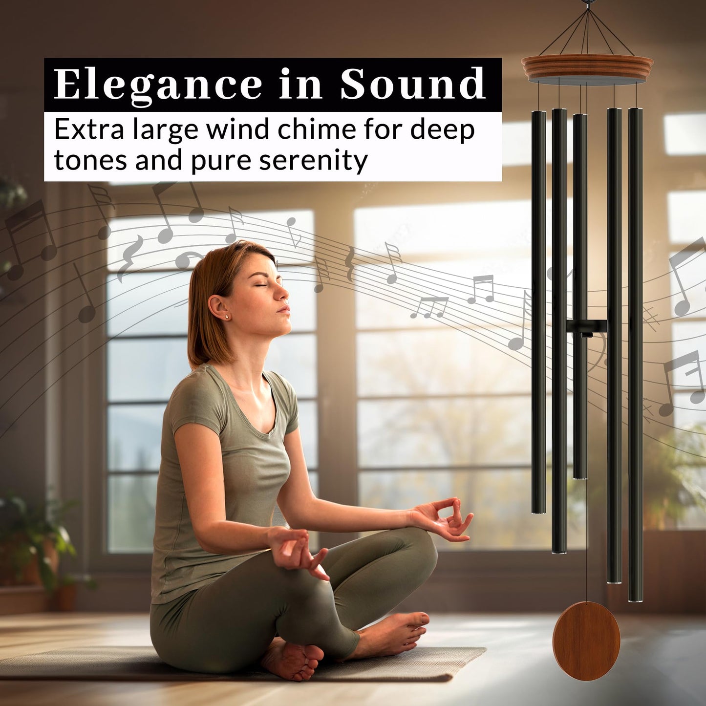 SYMPATHY HEARTS 60" Extra Large Wind Chimes for Outside - Deep Tone, Soothing Melodies, Unique Gift Idea