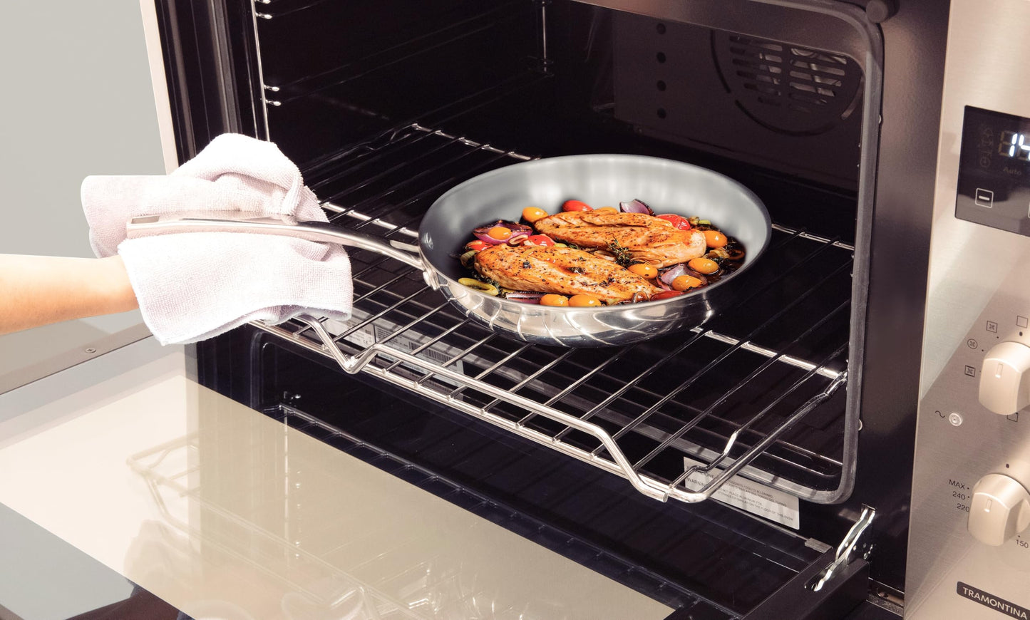 Tramontina Grano Frying Pan Stainless Steel for Induction, Electric, Gas and Ceramic Glass Hobs, Cookware, Kitchen, 26 cm, 2.2 litres, 62155260