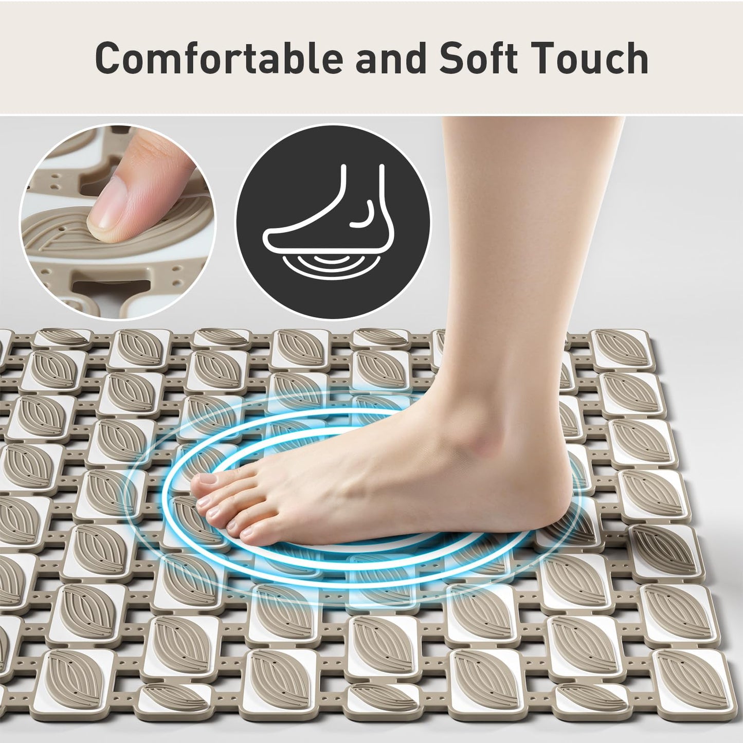 XIYUNTE Shower Mat Non Slip Anti Mould - 70 x 40cm Non Slip Shower Mats for Inside Shower
