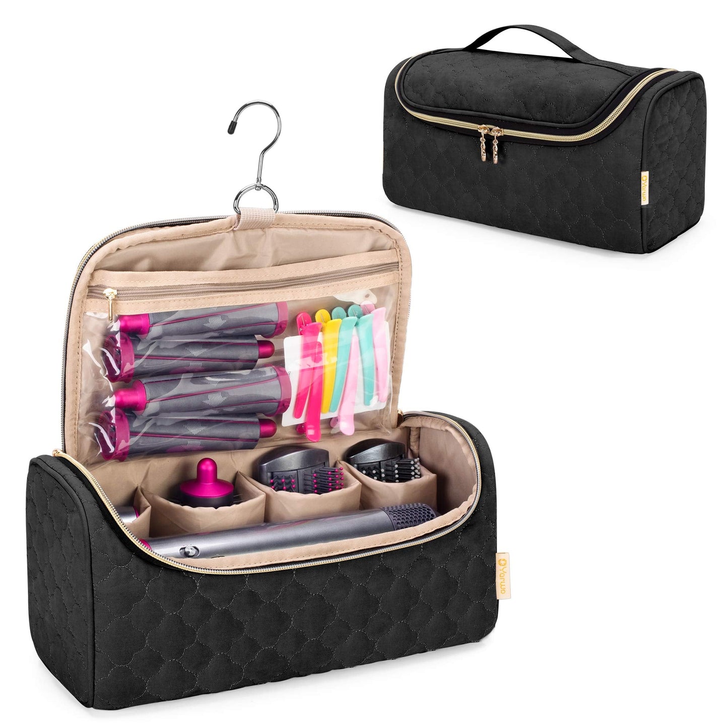 Yarwo Travel Organsier Bag Compatible with Dyson Airwrap Styler Complete, Portable Travel Storage Case for Airwrap Styler and Attachments,
