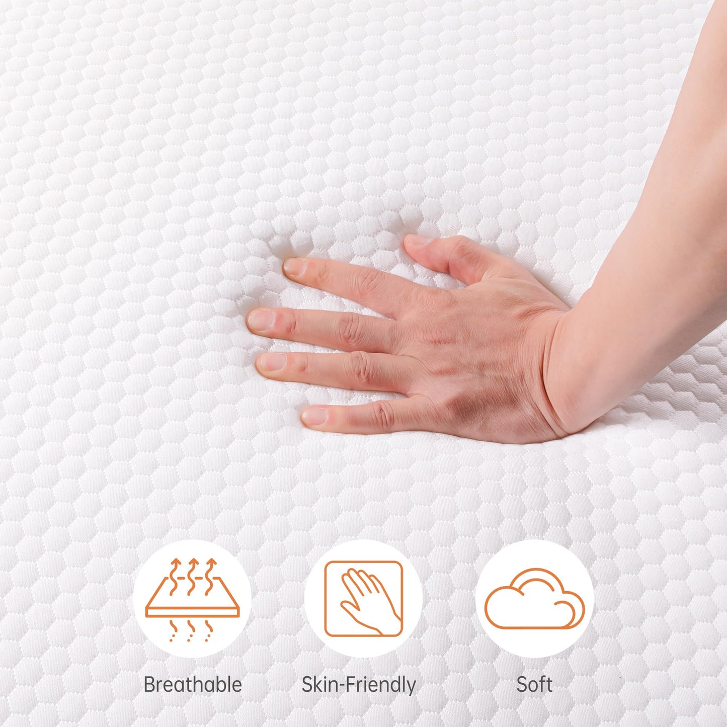 TeQsli Double Foldable Mattress, 10CM Memory Foam Folding Mattress with Removable Washable Cover, for Guest Beds, Camping and Road Trips