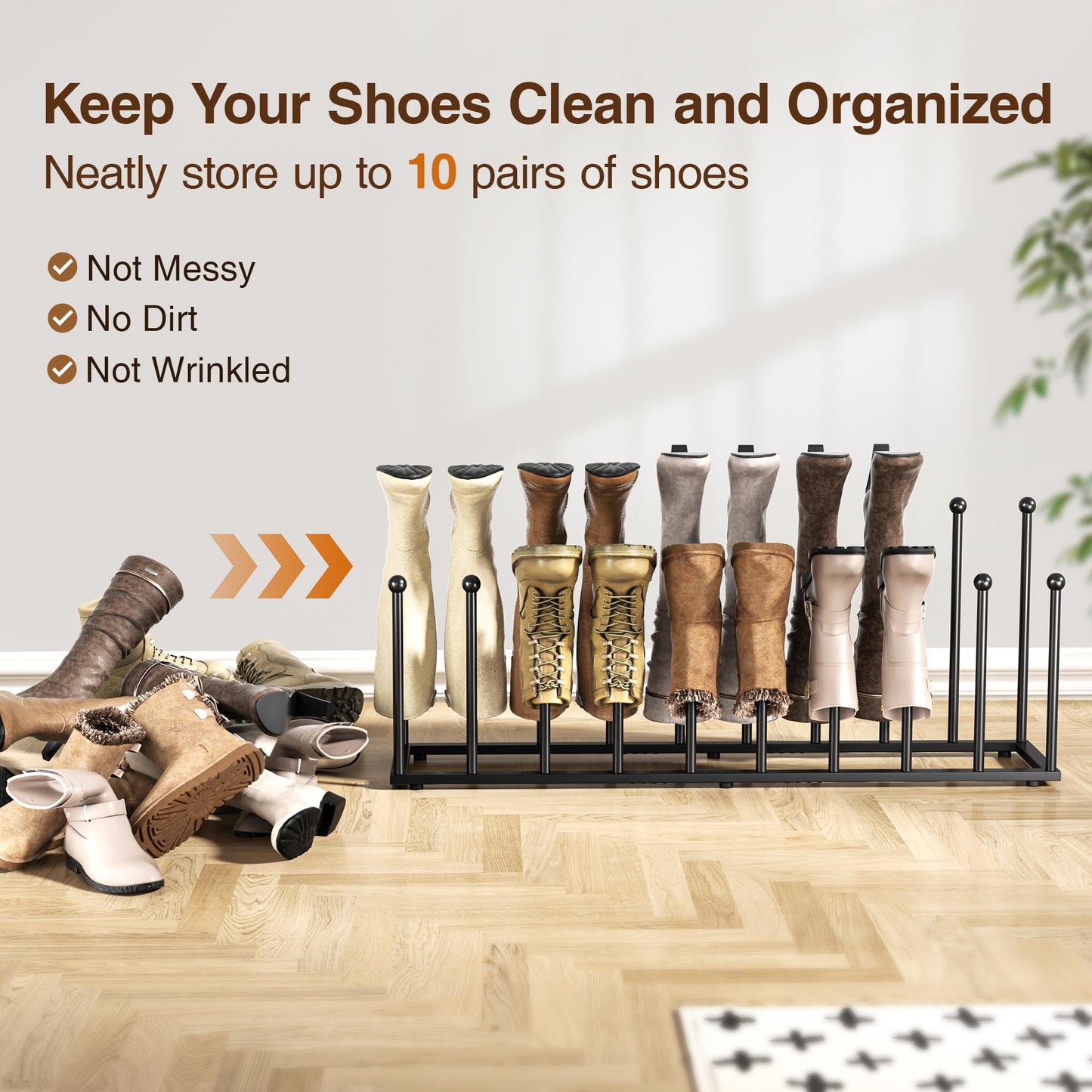 pickpiff Free Standing Shoe Rack - Black Metal Shoe Storage, Shoe Racks Storage for Dorm Room, Closet, Entryway, Bedroom, Patio Outdoor, Hallway