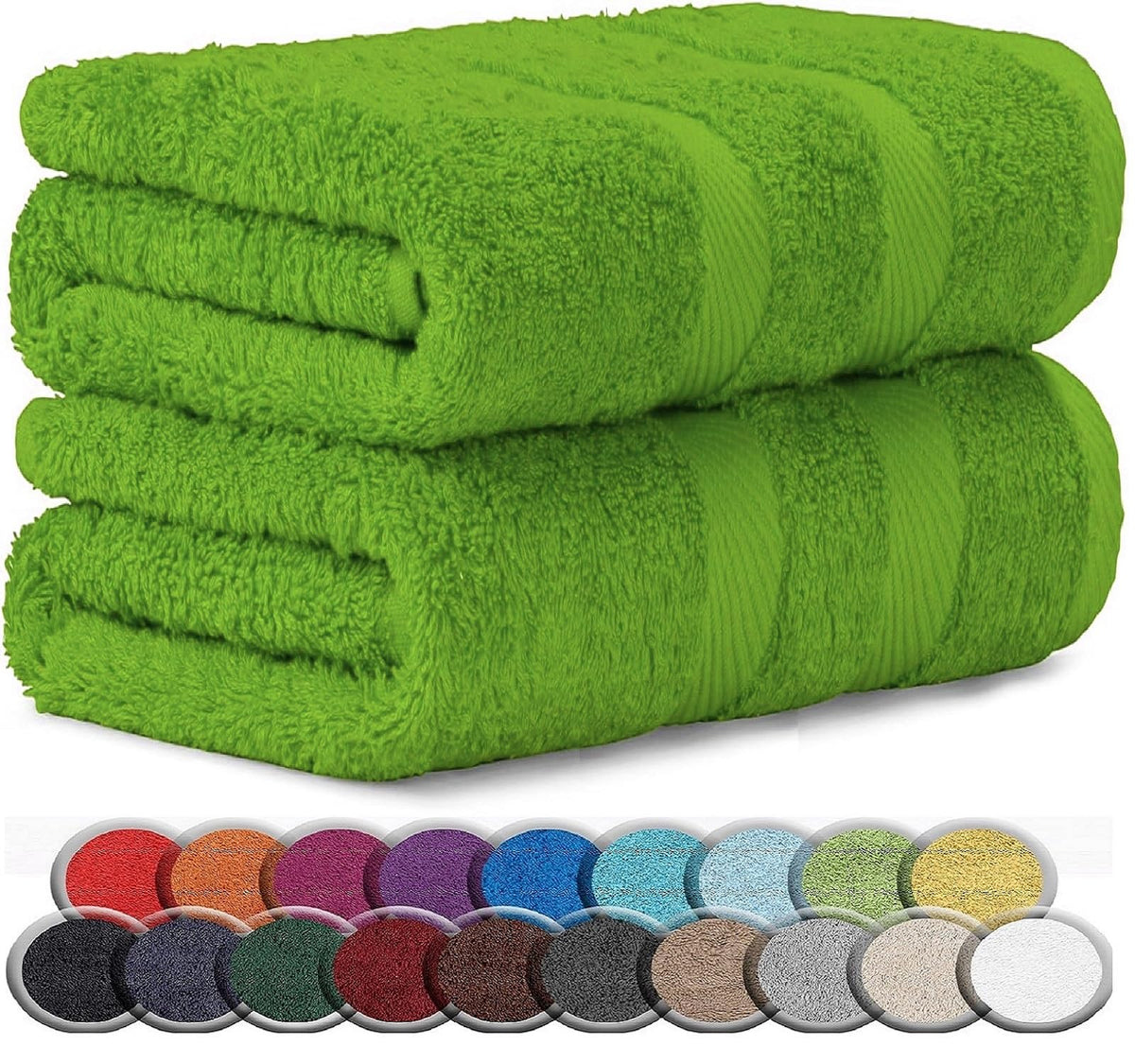 LoomTrove Pack of 2 Extra Large Jumbo Bath Sheets 100 x 200 cm 100% Egyptian Combed Cotton XL Towels Quick Dry Big Bath Sheet Super Soft Hotel