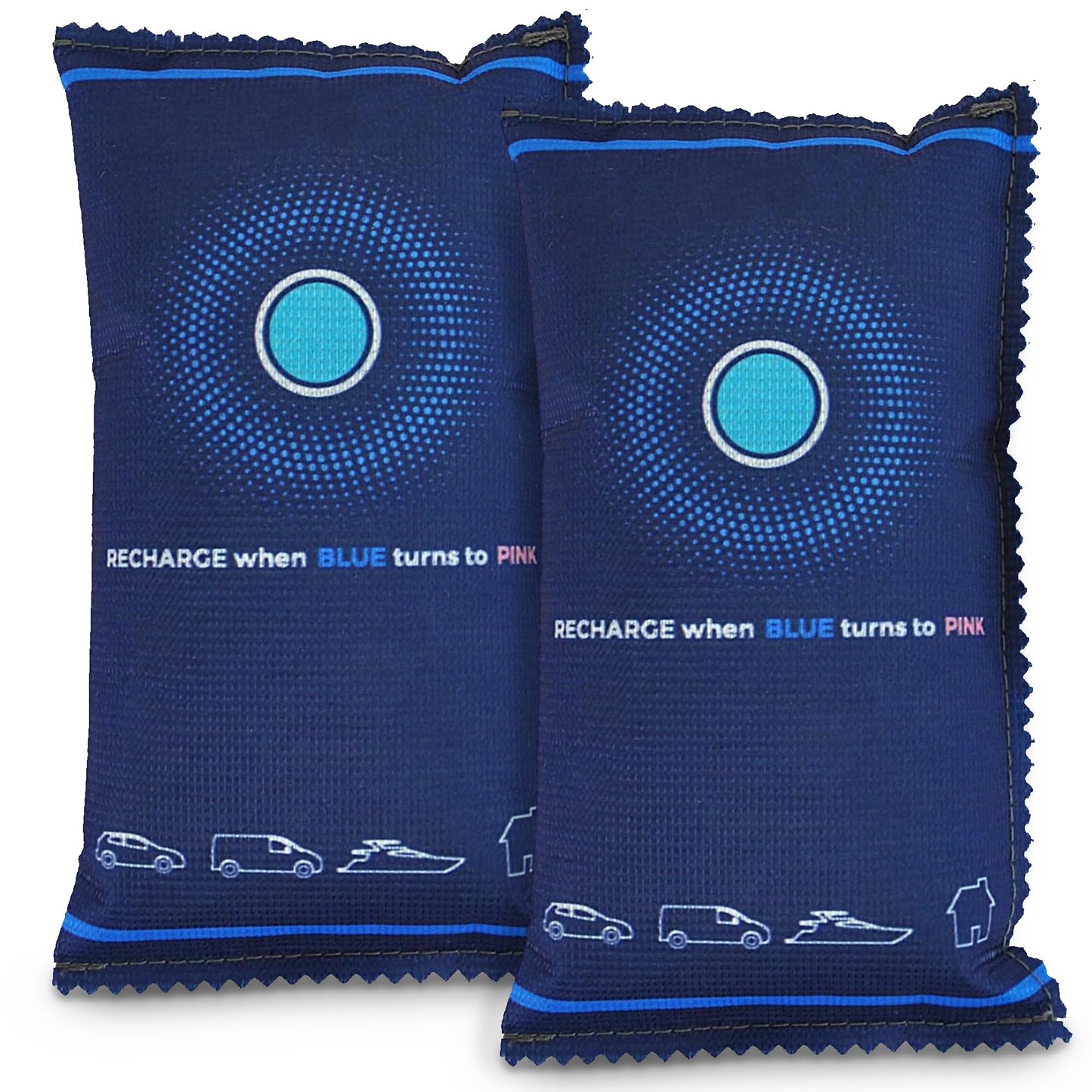 Quebec 2 x 350g Car Dehumidifier Bag | Moisture & Damp Absorber for Windscreens & Interior | 100% Leakproof, Reusable Dashboard Dehumidifier &