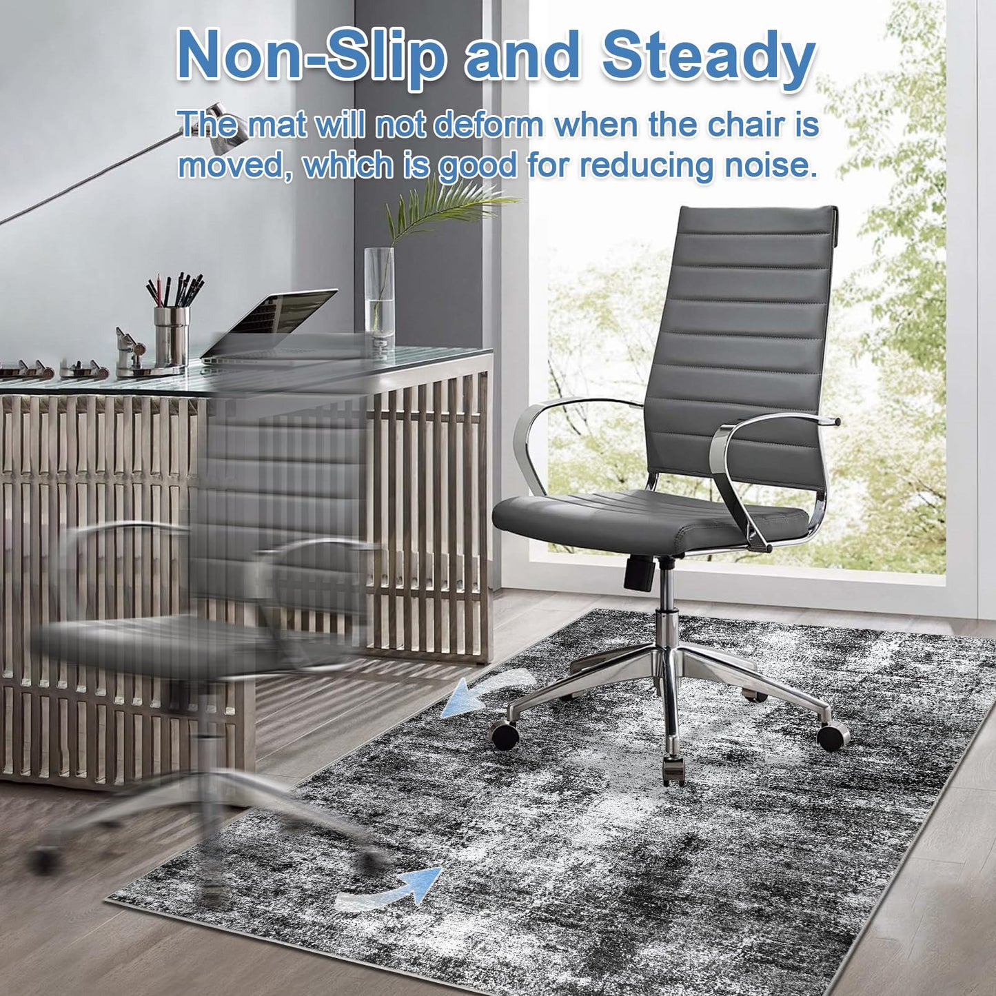 Capslpad Office Chair Mats for Hardwood Floor 120x150cm Non-Slip Modern Abstract Home Multi Purpose Chair Mat Low Pile Floor Protectors Computer