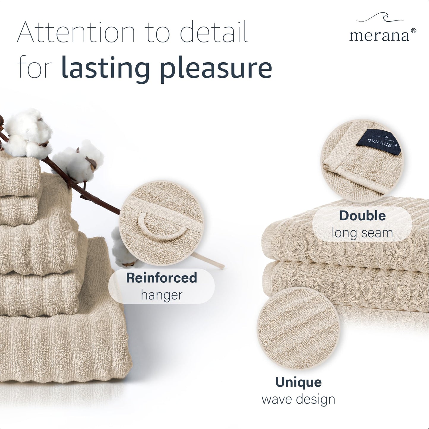 Merana OSLO towel set | quick-drying, soft & lint-free | terry luxury quality | 100% cotton terrycloth | OEKO-TEX | 590 GSM