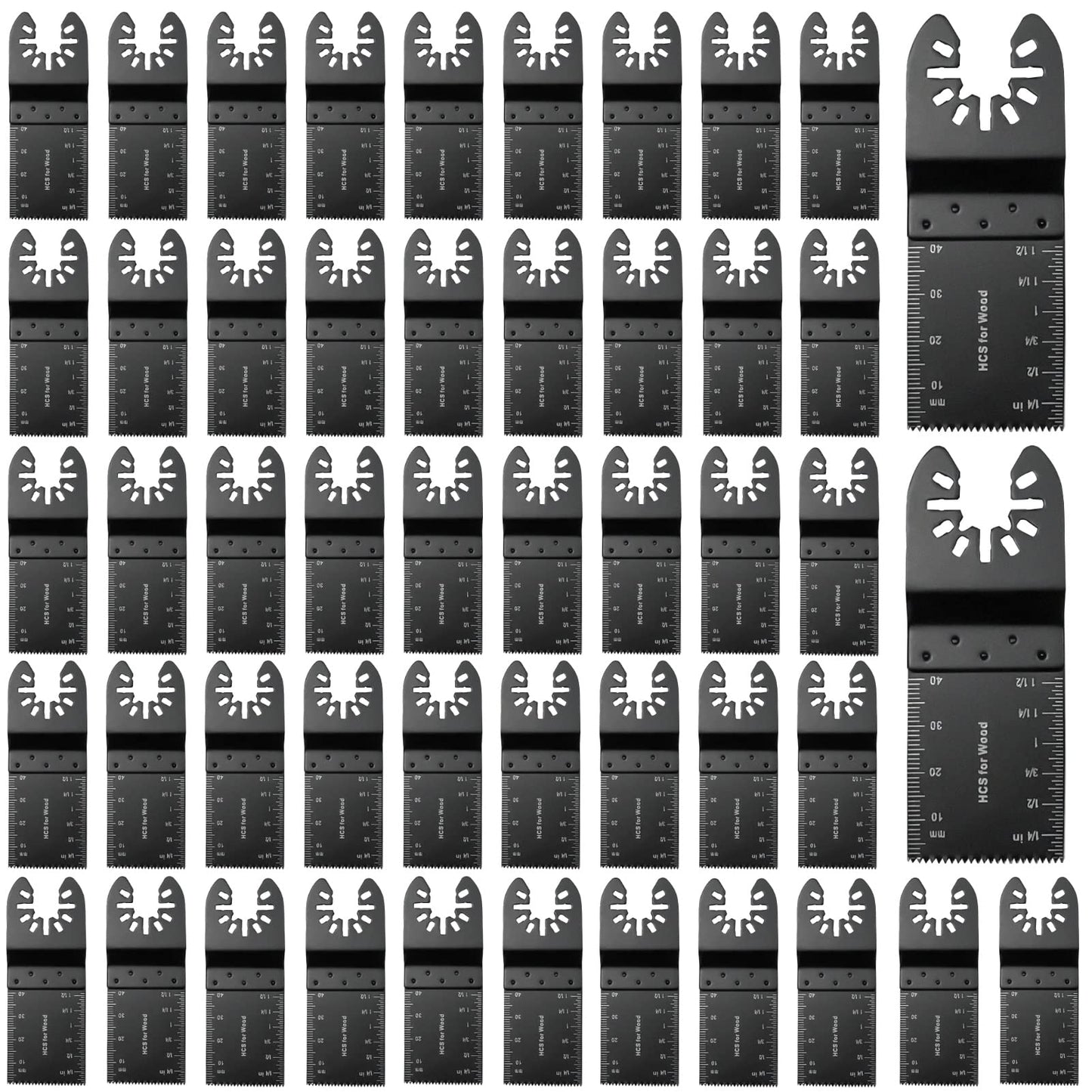 Meff-Mluk 50Pcs Oscillating Tool Blades Professional Universal Oscillating Saw Blades Wood Multitool Blades Compatible with Dewalt, Milwaukee, Makita,