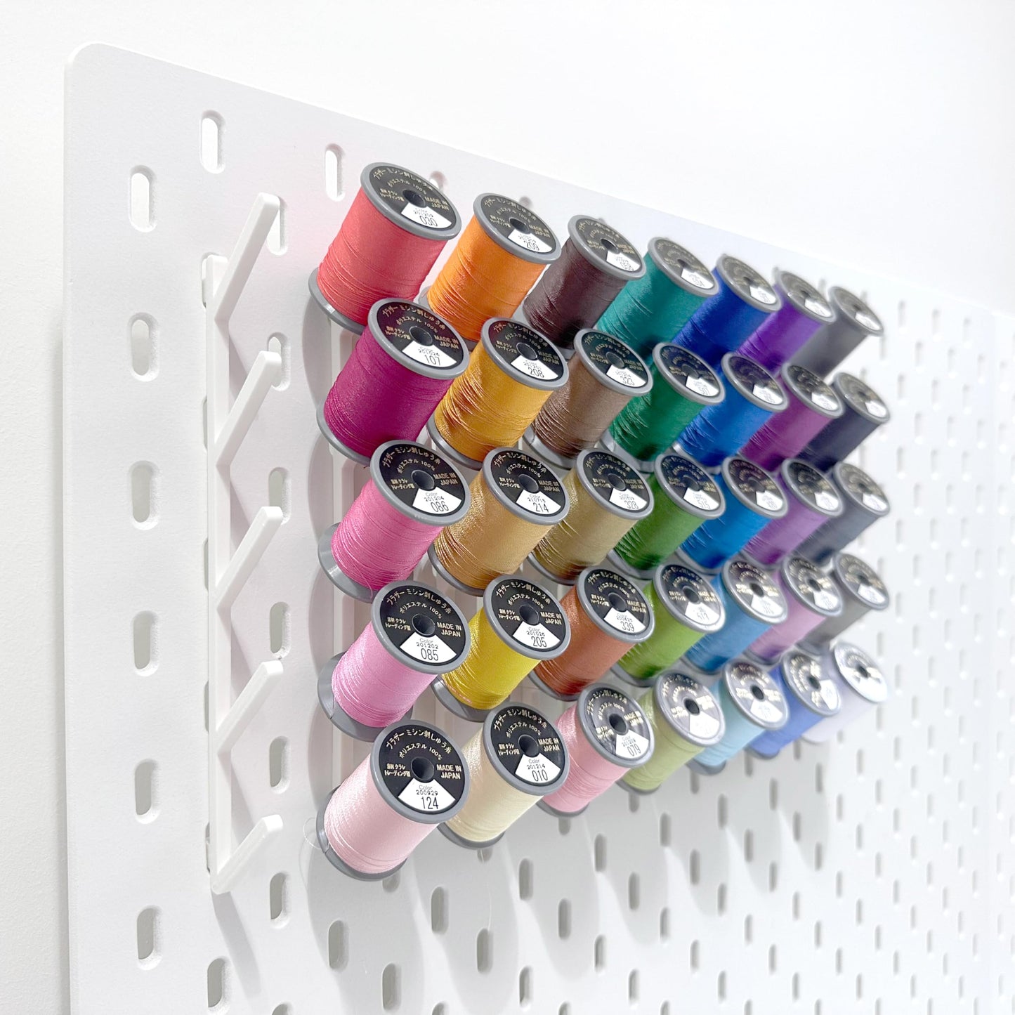 The Good Idea | 10 Pack Thread Holders for IKEA Skadis Pegboard | Sewing Bobbin Threading Needle Scissors Accessories Bracket Wall Mount Hook (10)