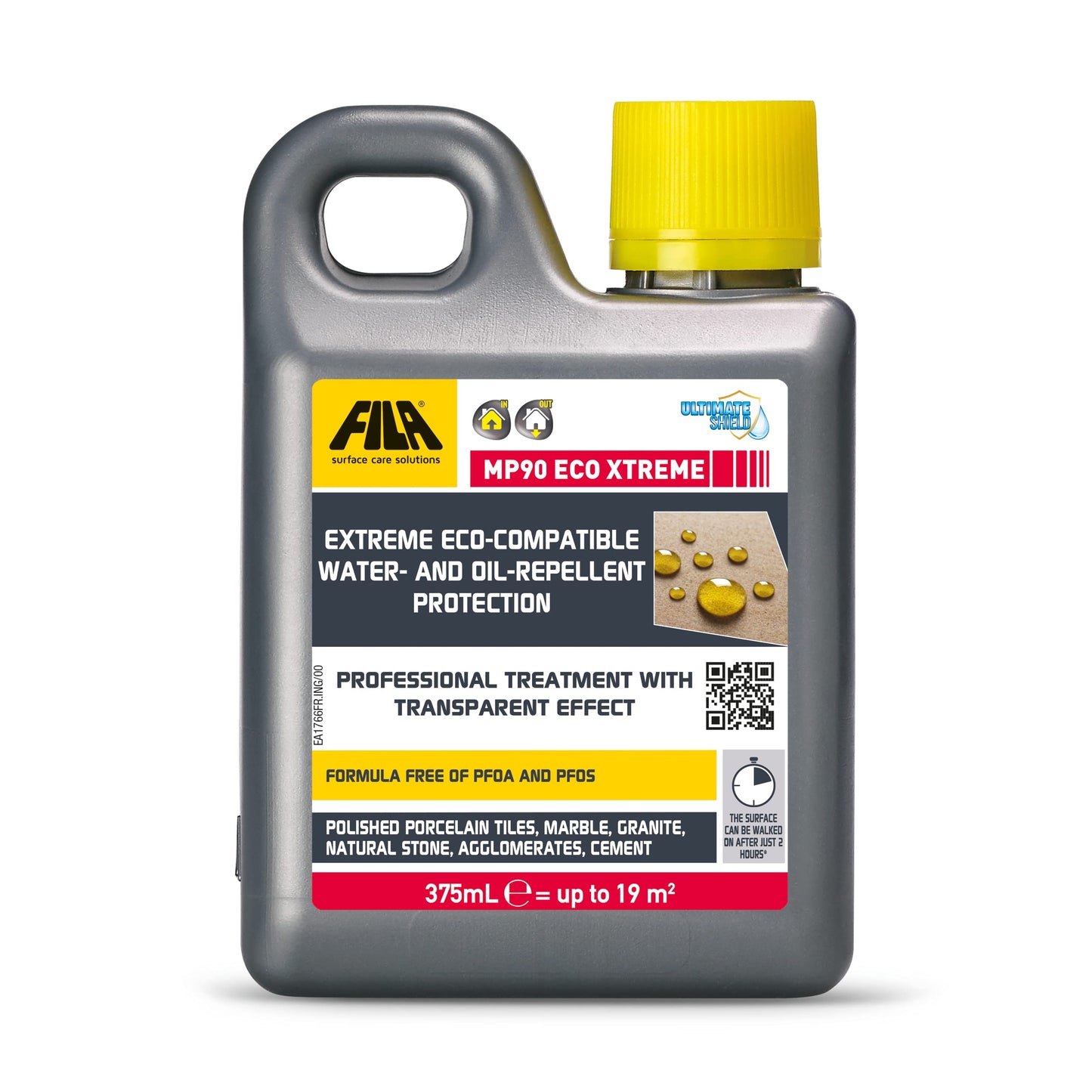 FILA Surface Care Solutions, MP90 ECO XTREME, Extreme Worktop Stainproof and waterproof sealant, Natural Stone Sealer, Invisible Look Protection for
