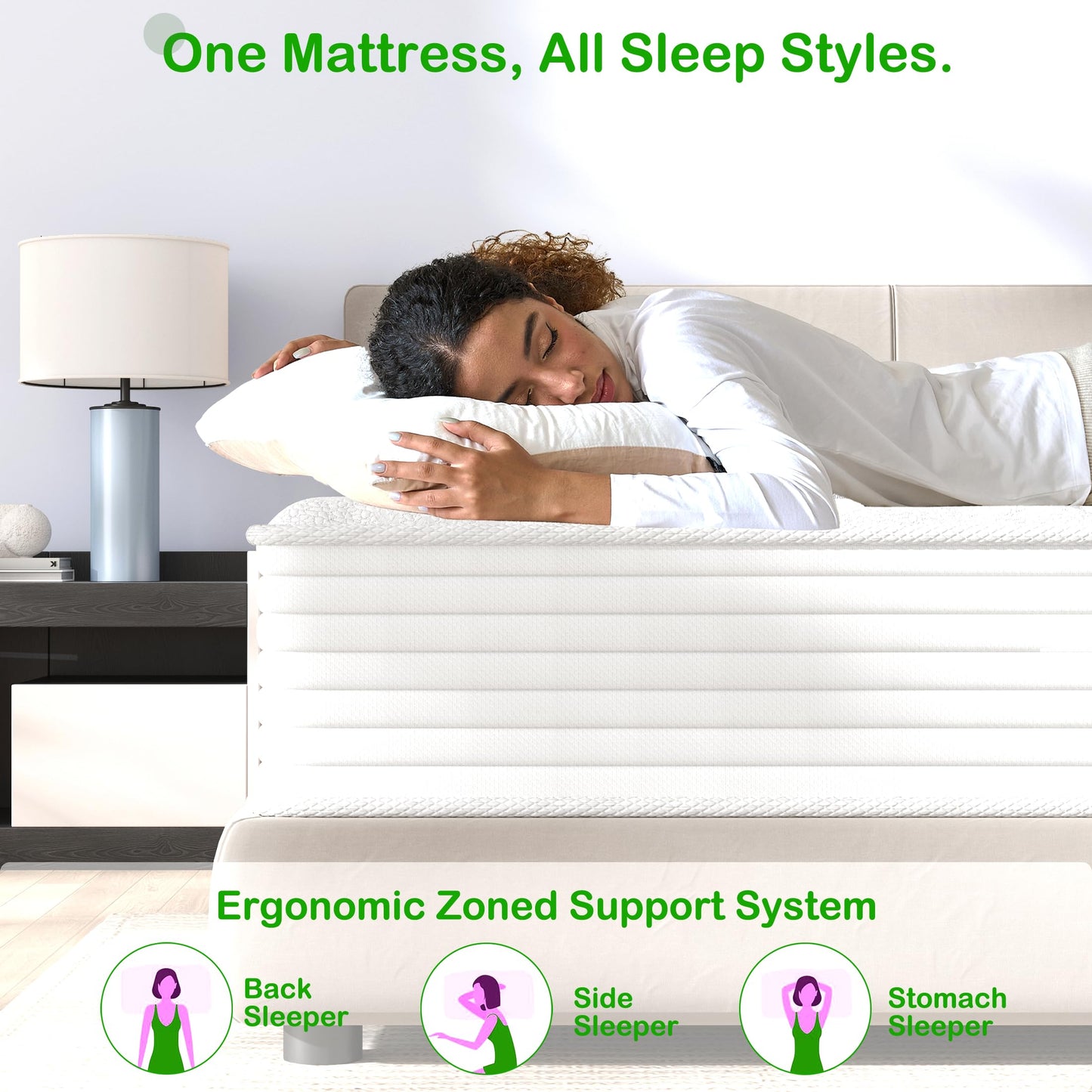 Bednew Small Single Mattress, 12 inch Medium-Firm Hybrid Mattress with Memory Foam & Pocket Springs