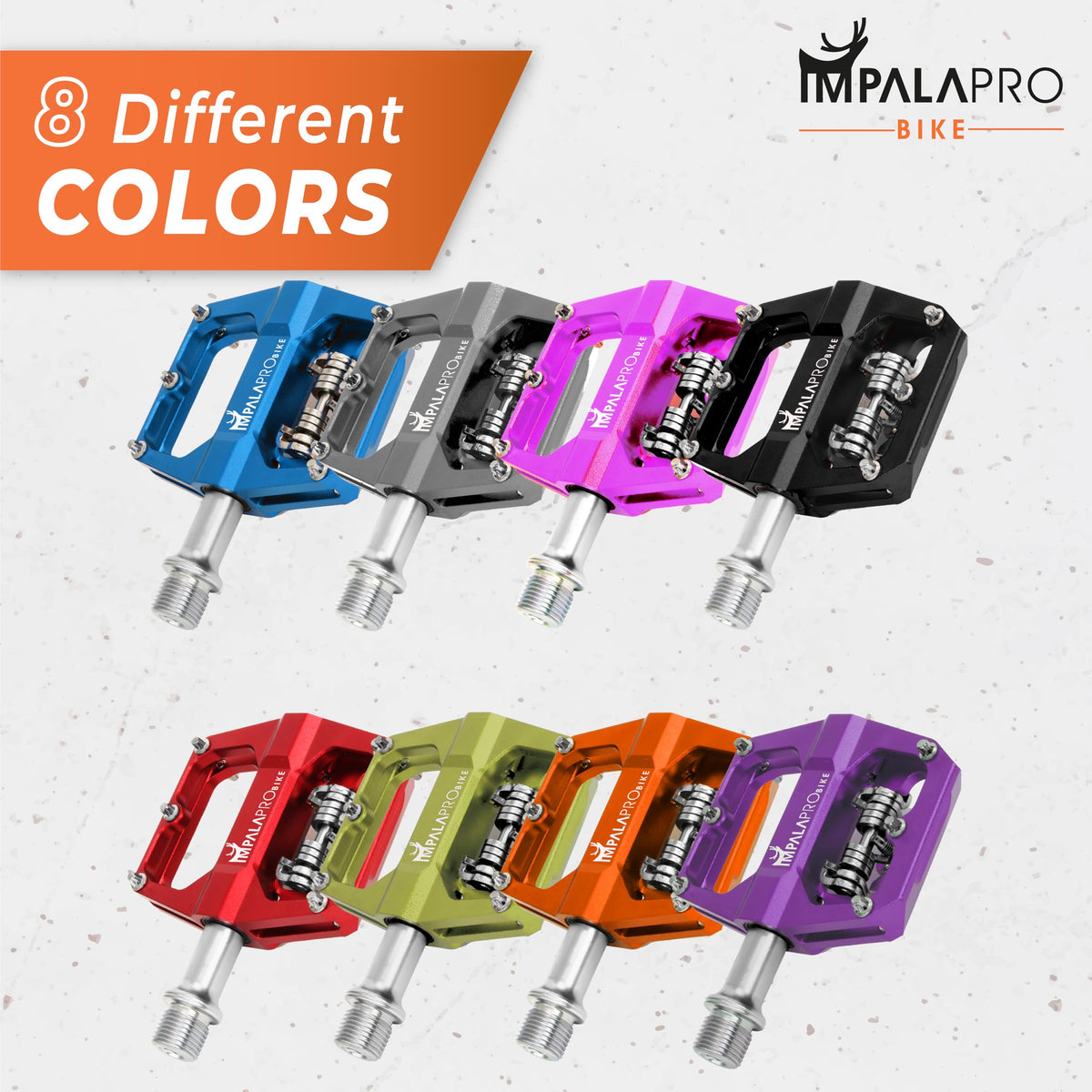 IMPALAPRO - Dual Function Bicycle Pedals 9/16'' Compatible with Shimano - Flat and SPD Clipless Pedals (Blue)