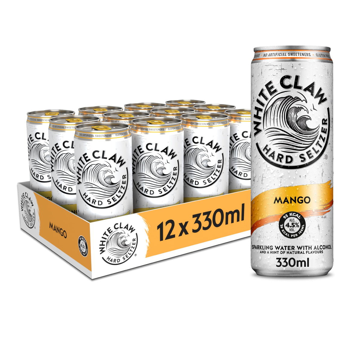 White Claw Hard Seltzer Mango 12 x 330ml Cans 4.5% ABV