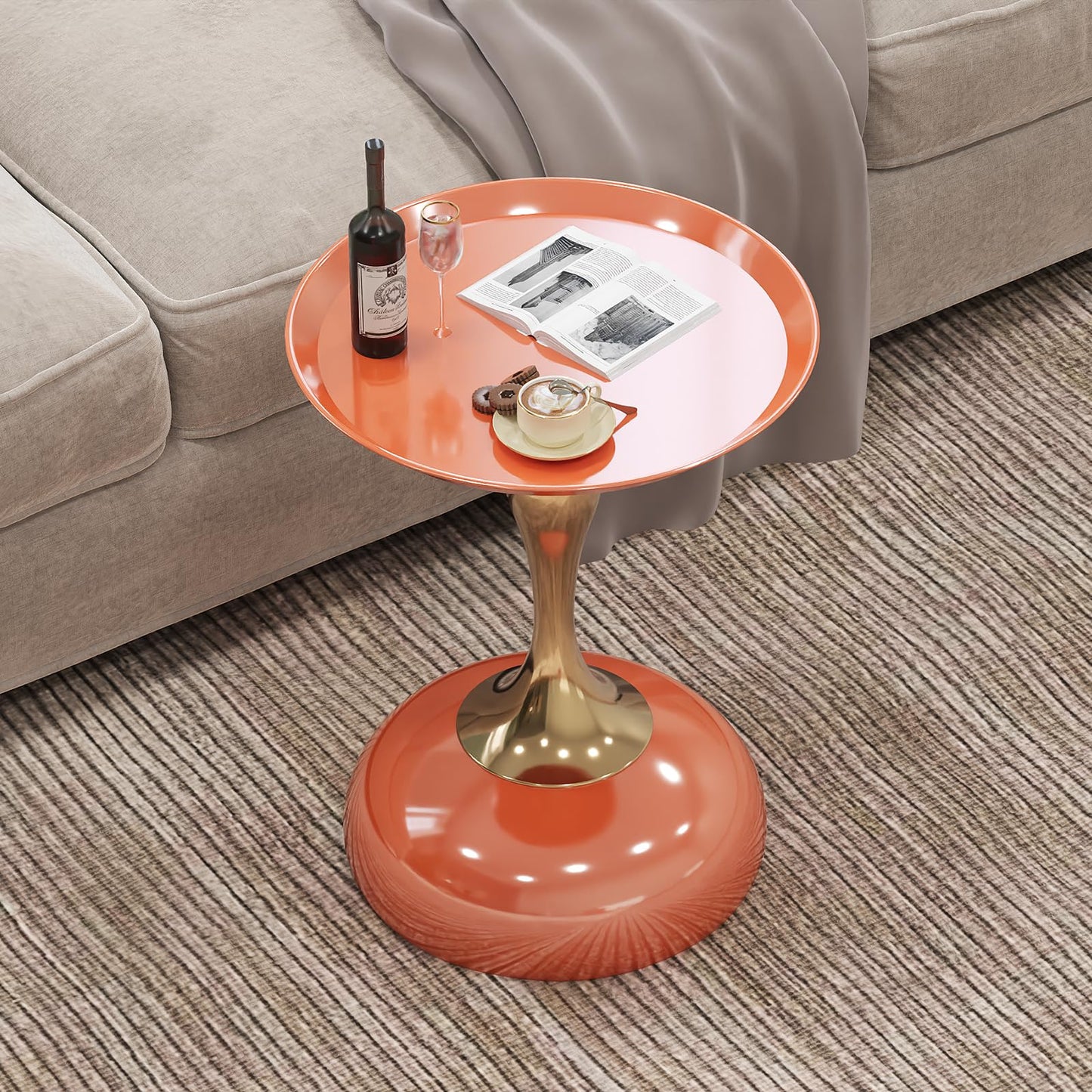 wangbochuan Stylish Hourglass Side Table - Contemporary Design for Living Rooms, Cafes, Dining Areas, Bedrooms, and Outdoor Spaces