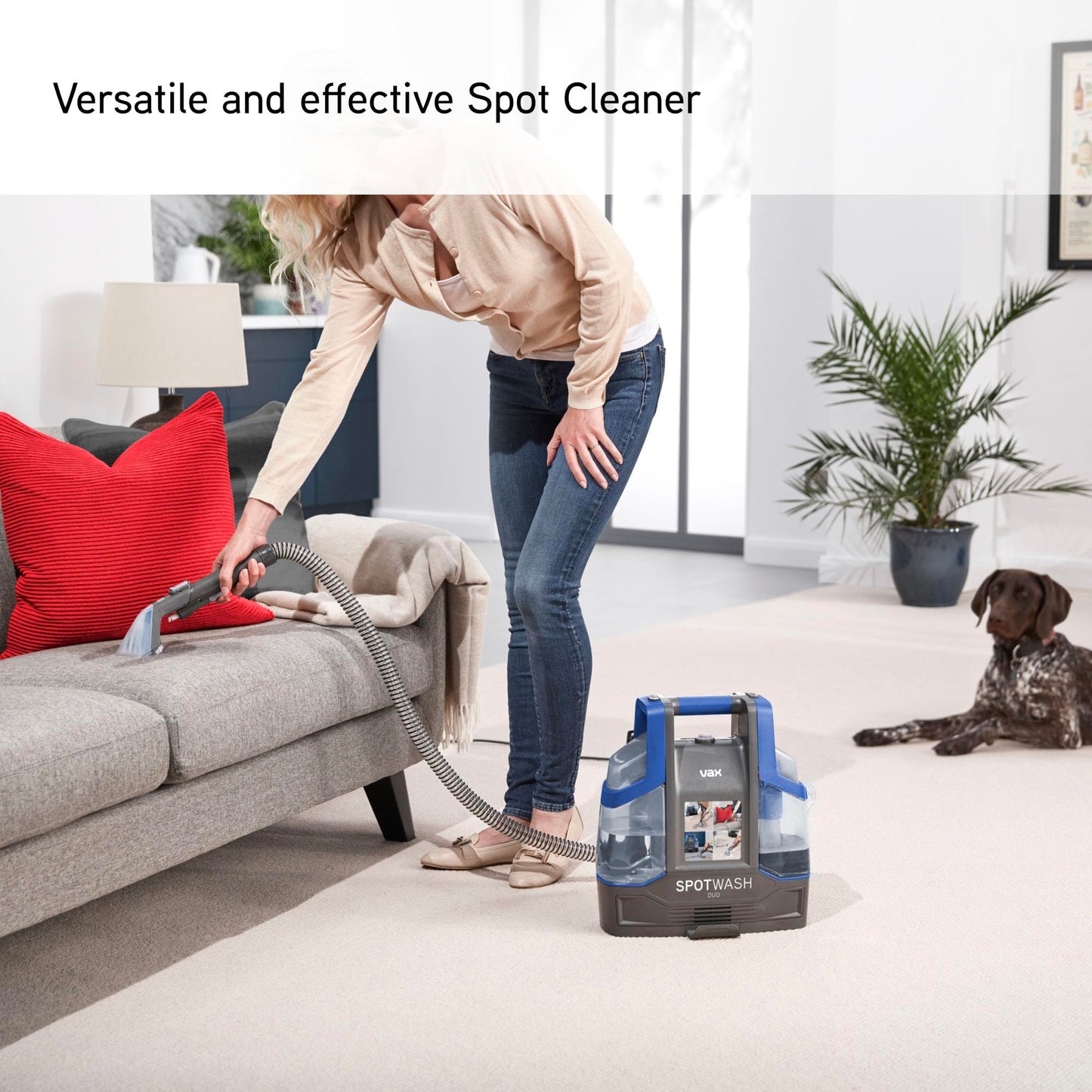 Vax CDCW-CSXA SpotWash Duo Spot Cleaner, Car, Upholstery, Sofa Carpet Cleaning Machine, Included Pet Tool & Solution Removes Spills & Stains, Portable