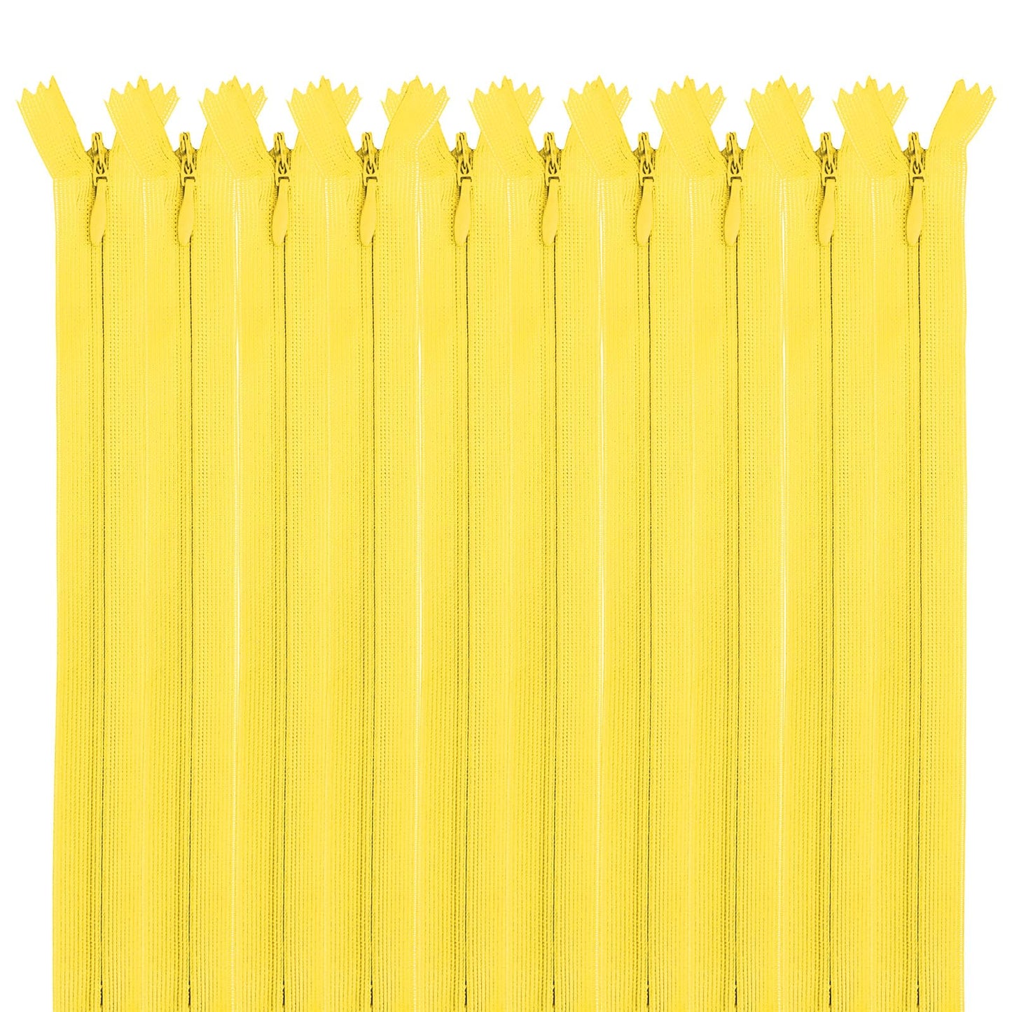 MARARDI [Pack of 10 Invisible Zippers [Yellow] Nylon [50 cm] Sewing and Crafts for Clothing Bags Fabric for Sewing Machine Patchwork Cotton Zipper