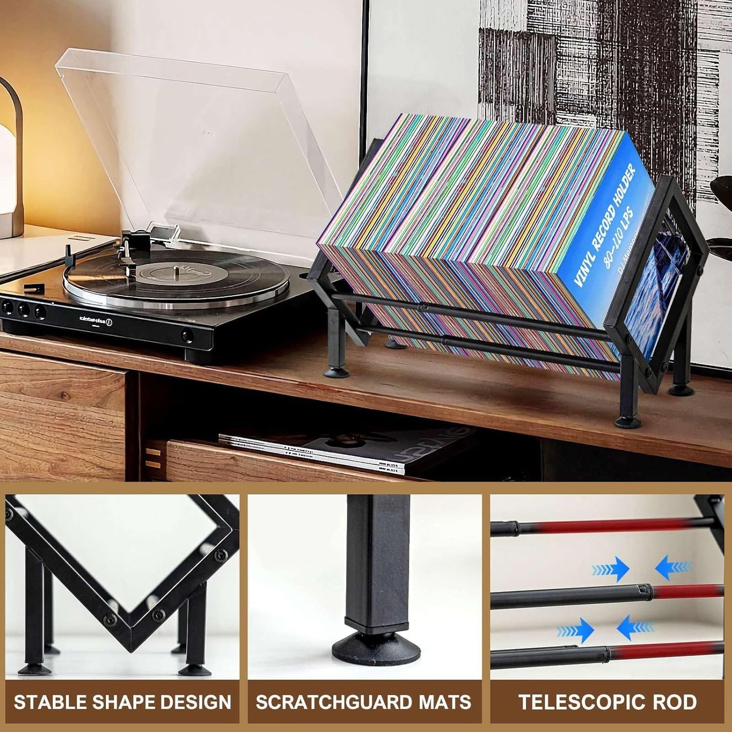 TW1TGOFT Small Bookcase - Expandable Tilting Bookshelf Desktop Metal Bookshelf for Small Spaces Assemble Desktop Bookcase Organiser for Books/ 80-100