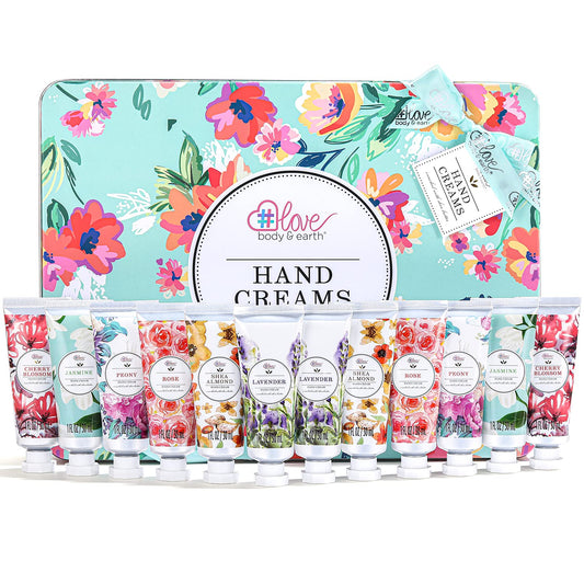 Hand Cream Gift Set - Pack of 12 Hand Cream Set Enriched with Shea Butter, Hand Lotion Gift Set For Women, 12 x 1.0 oz Travel Size Hand Cream,