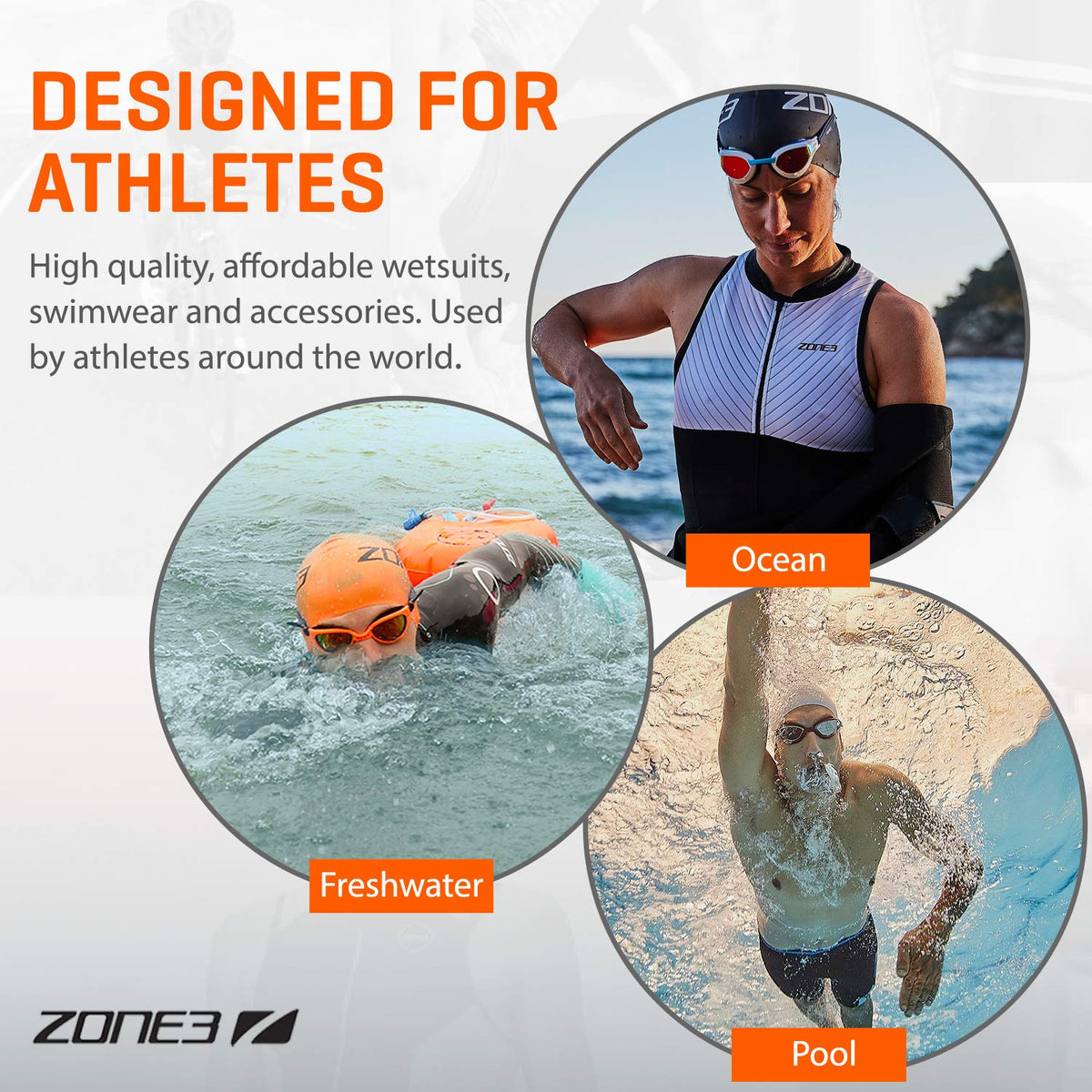 ZONE3 Vapour Swim Goggles - Anti-Fog Treated Lenses & 100% UVA/UVB Protection For Open Water And Pool Swimming Unisex Goggles