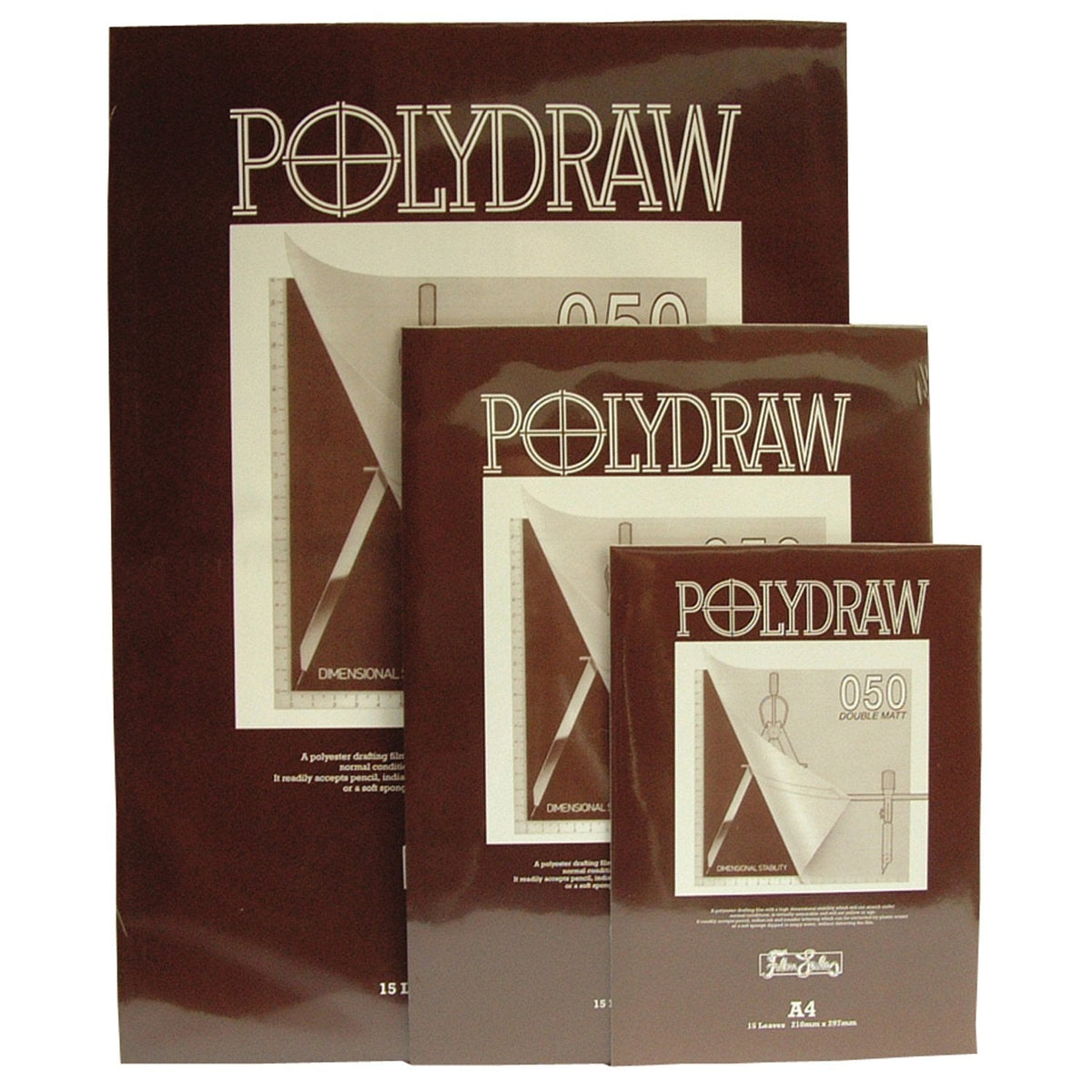 Westfilm Polydraw Polyester Drafting Film Pad, Clear, A4, 50 Microns, 15 Sheets, For Pencil, Ink, Transfer Lettering, Double-Matt Texture, Technical,