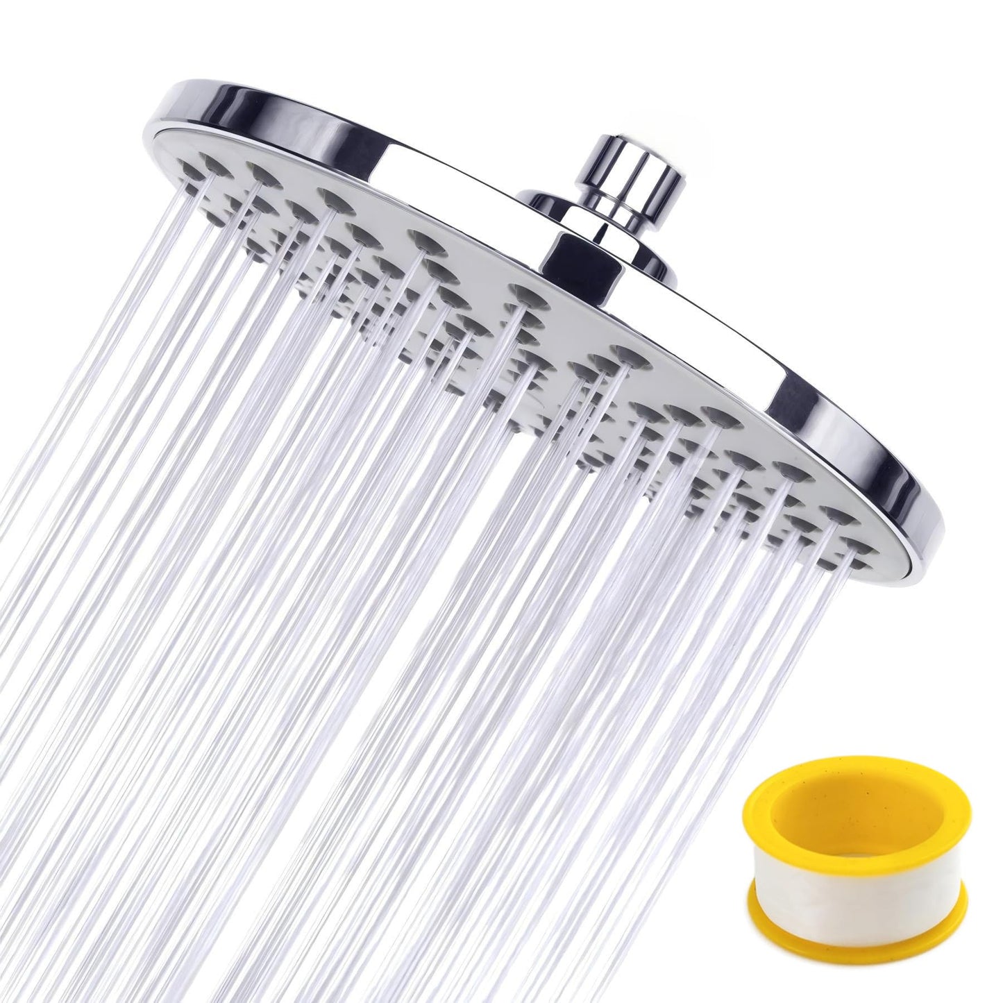 CYILIUEN Swivel Spray Angle Overhead Shower Head 8 Inch Standard 1/2" BSPT Connection Rainfall Showerhead Chrome Look