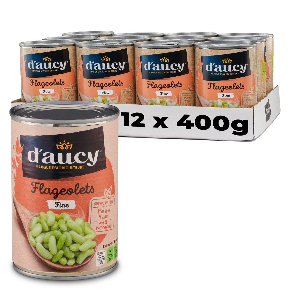 d'aucy Flageolets 400 g (Pack of 12)