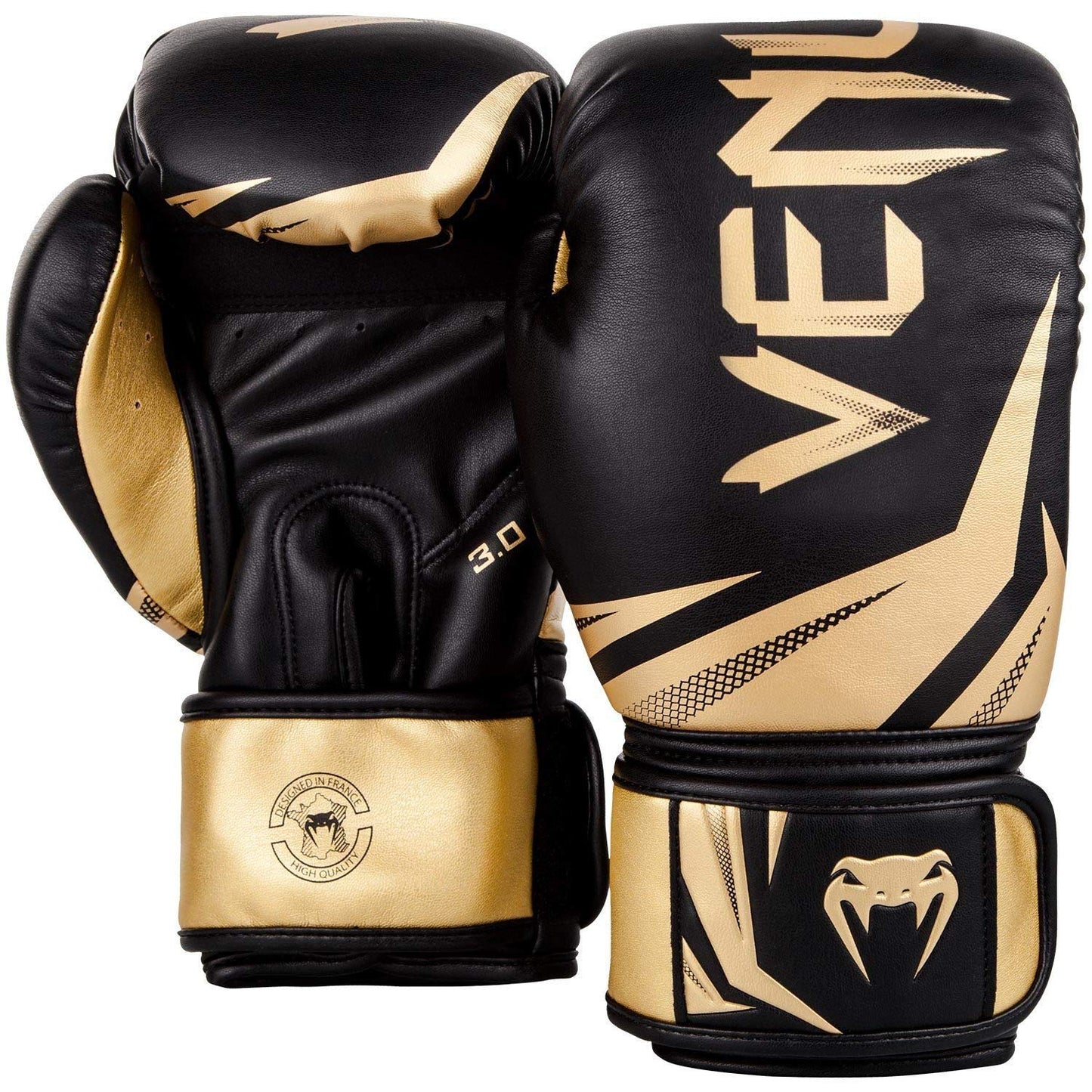 Venum, Challenger 3.0 Boxing Gloves, Unisex Adult, 16 Oz, Black/Gold