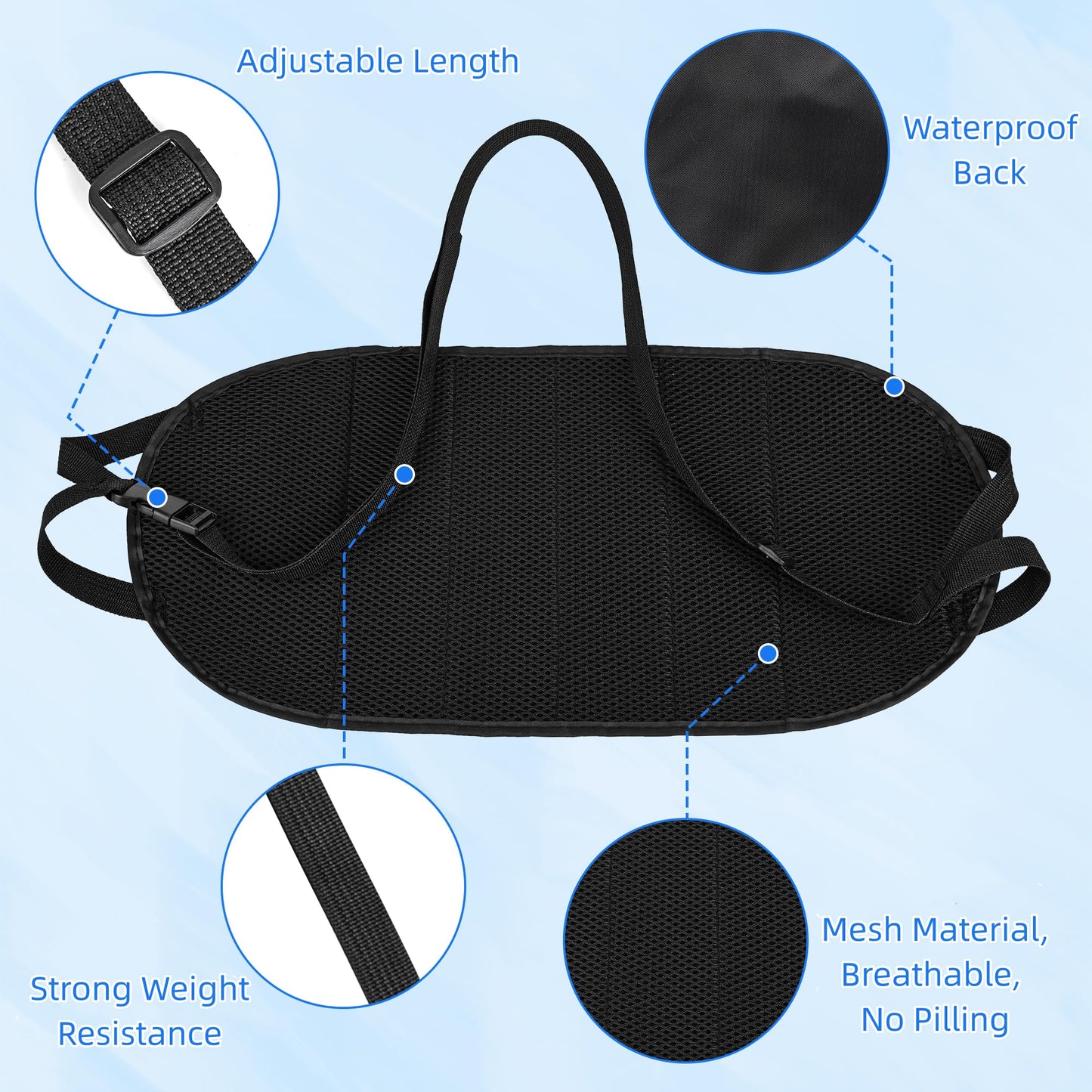 Qirc Portable Foot Hammock for Airplane, Adjustable Airplane Foot Rest for Long Flight, Footrest Hammock for Flight Train Office Under Desk Travel