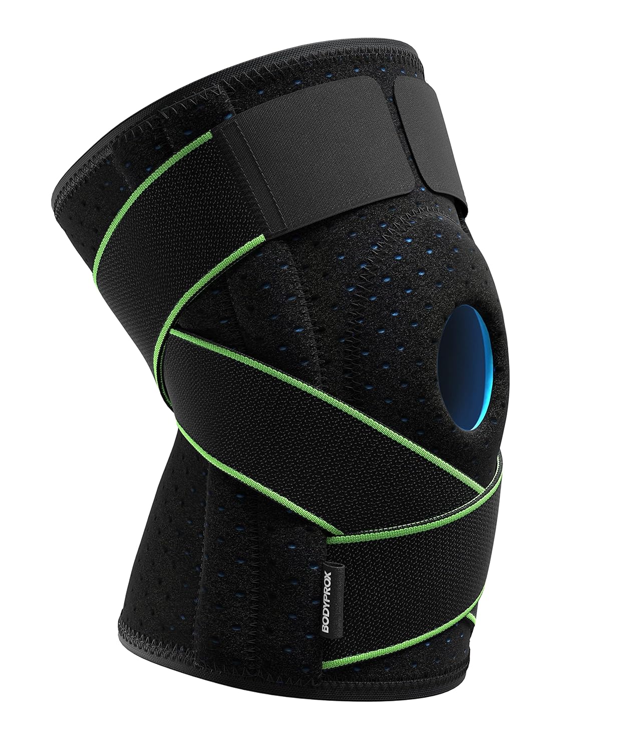 Bodyprox Knee Brace with Side Stabilizers & Patella Gel Pads, New but open, scruffy box
