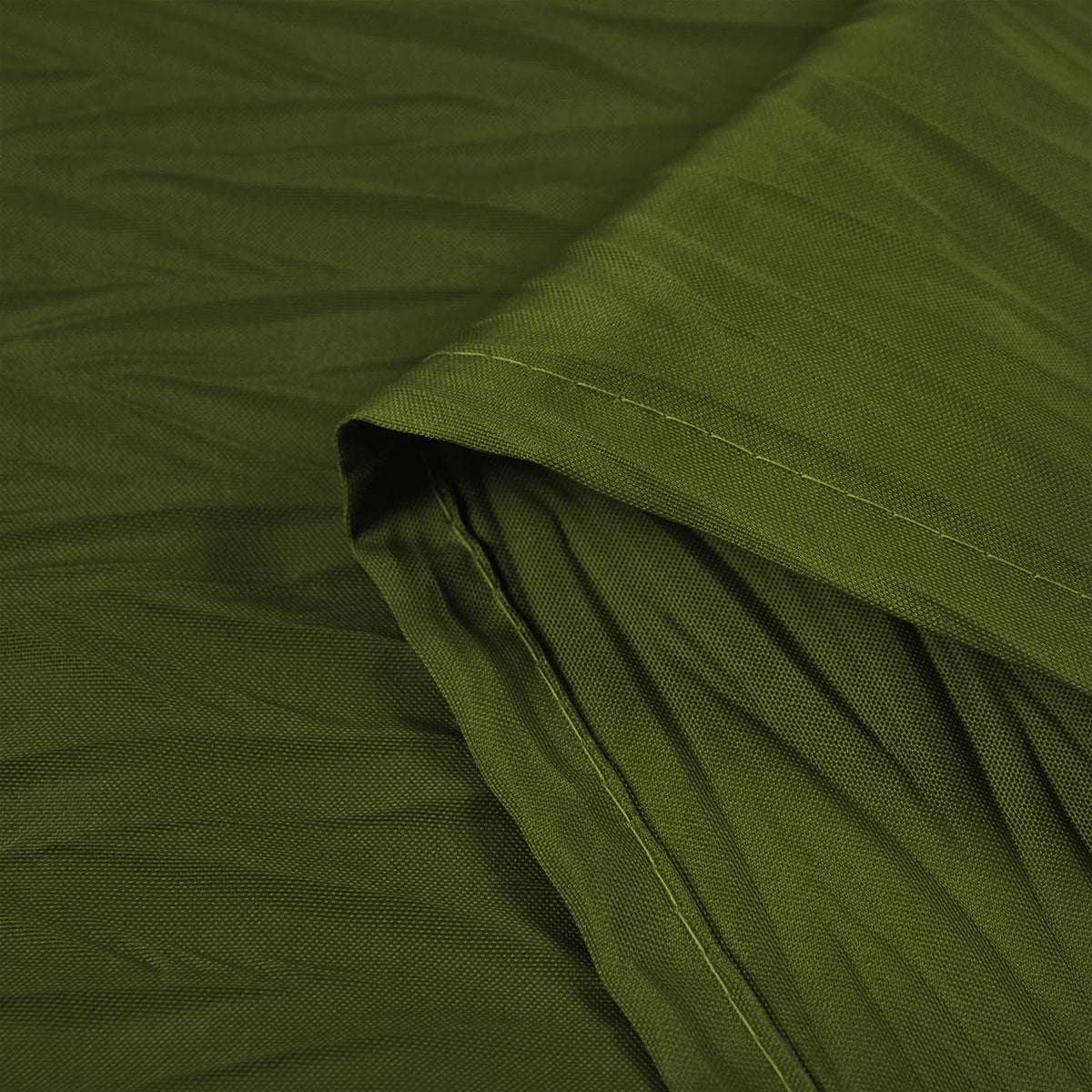 Tititex - Olive Green Crinkle Shower Curtain, Heavy Duty Textured Fabric 156 GSM Luxury Bathroom Decor for Hotel, Waterproof