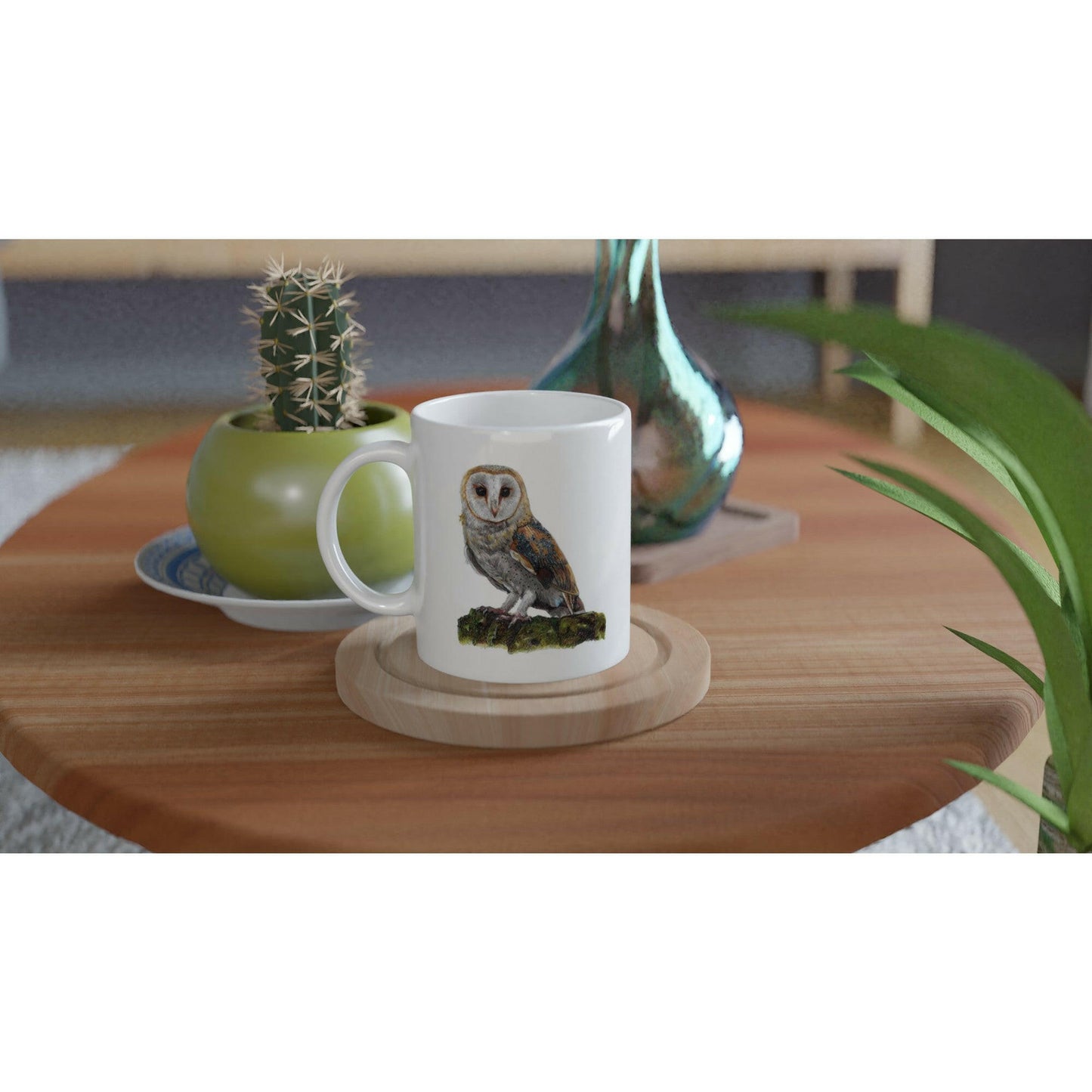 Barn Owl Bird Mug – Ceramic Wildlife Coffee Cup