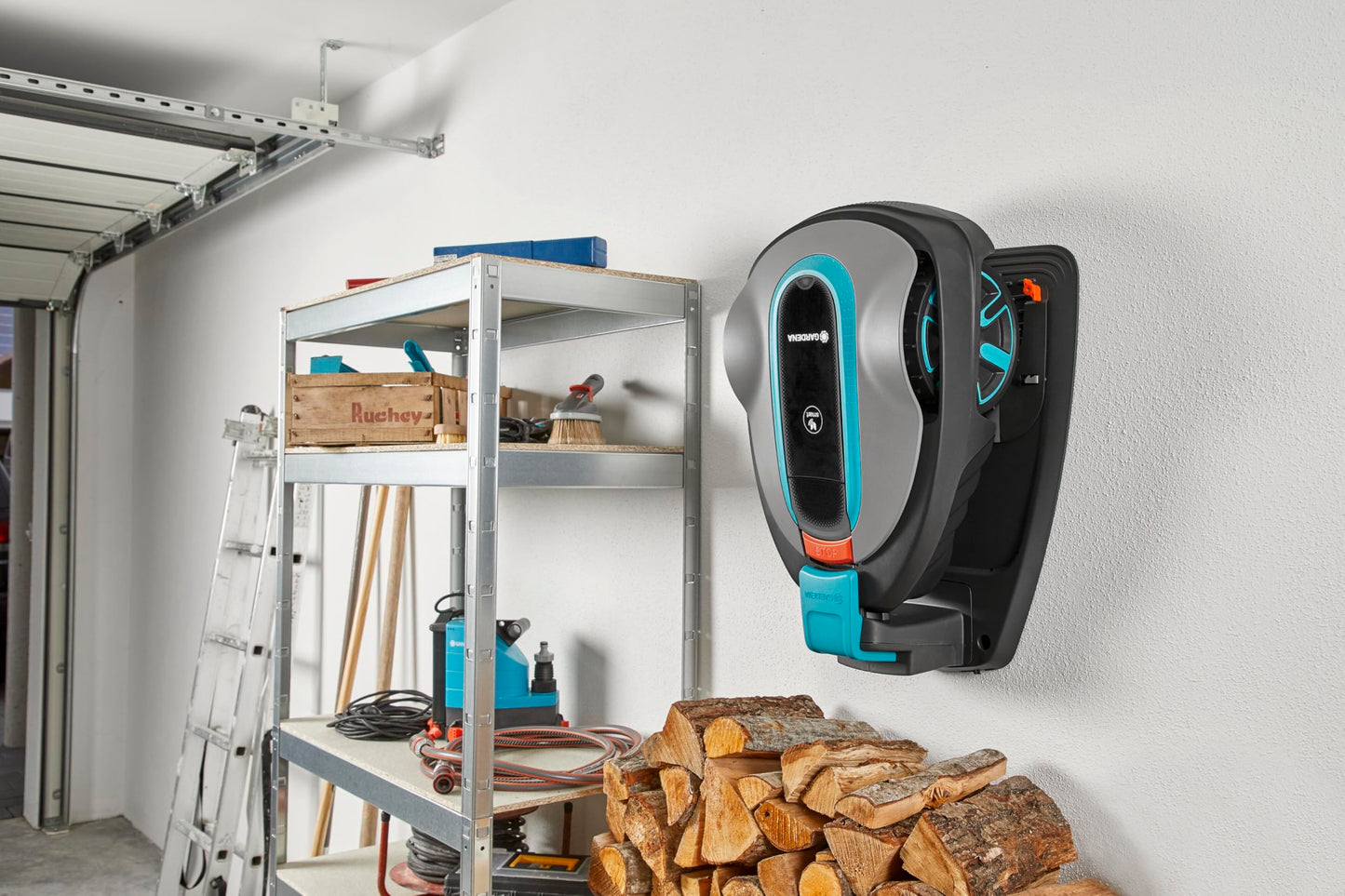 Gardena Wall Hanger: Wall Hanger for All SILENO Models ? minimo, City and Life ? Protection from Sun and rain, Space-Saving Storage, Easy to Install,
