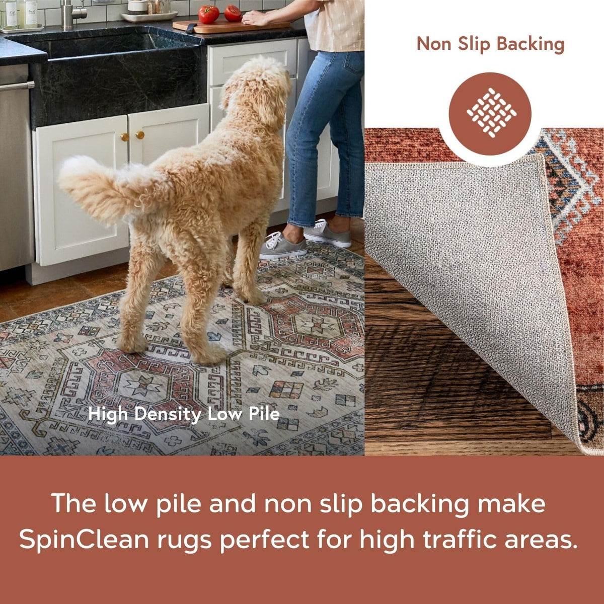 nuLOOM Eleanor Machine Washable Distressed Medallion Ultra Thin Area Rug, 5x8, Multi