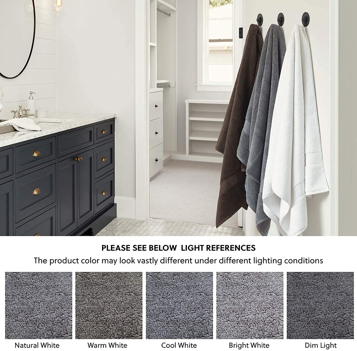 Simpli-Magic 79405 Bath Towels, Gray, 25x50 Inches Towels for Pool, Spa, and Gym Lightweight and Highly Absorbent Quick Drying Towels