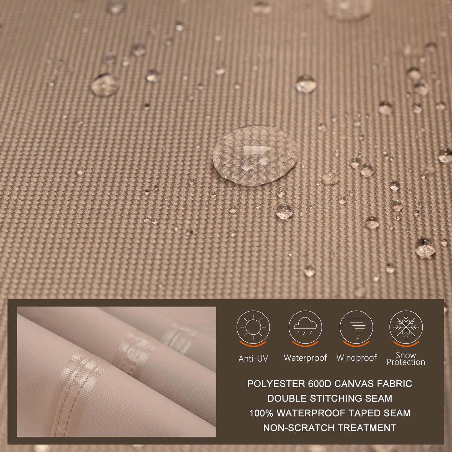 ULTCOVER Waterproof 600D Polyester Square Hot Tub Cover Outdoor SPA Covers 80 x 80 inch