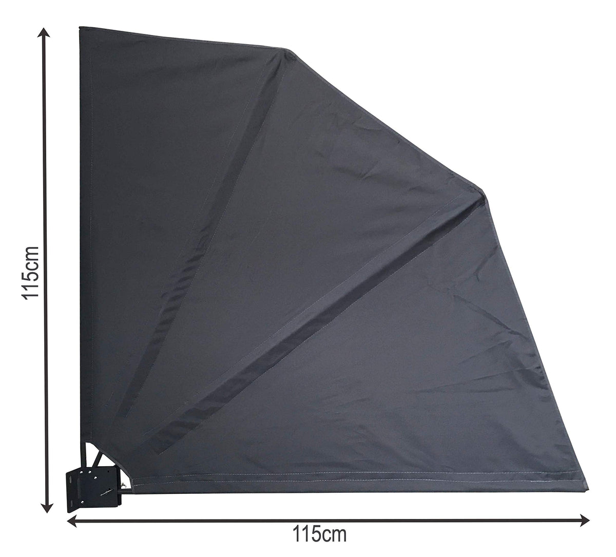QUICK STAR Privacy Screen Shelves 115 x 115 cm Fabric Balcony Divider Wind Protection Sun Protection Grey