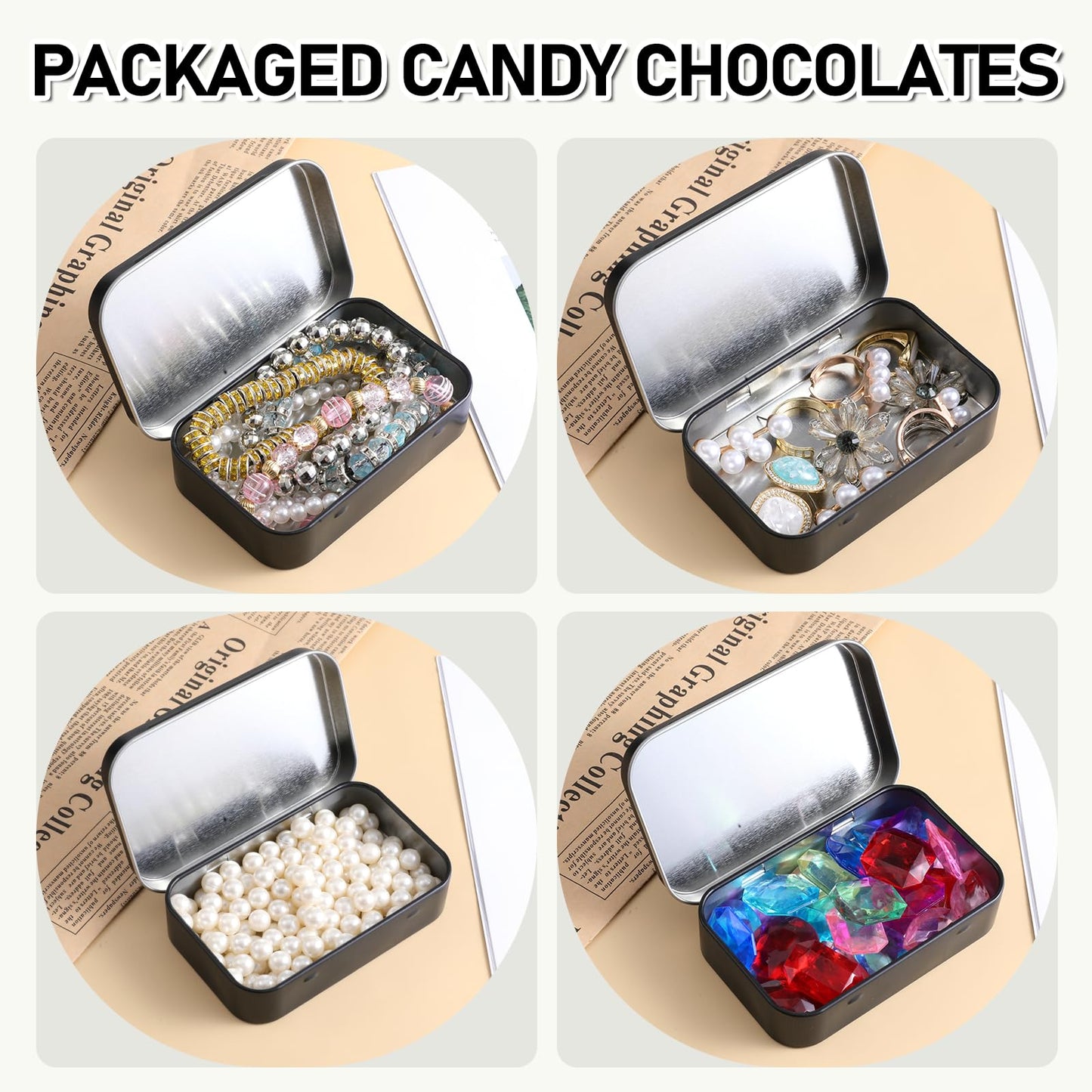 1 Pack Metal Rectangular Empty Tin Box, Hinged Tins Tin Containers with Lid Mini Portable Small Storage Container Kit for Home Storage 3.74x2.36x0.82