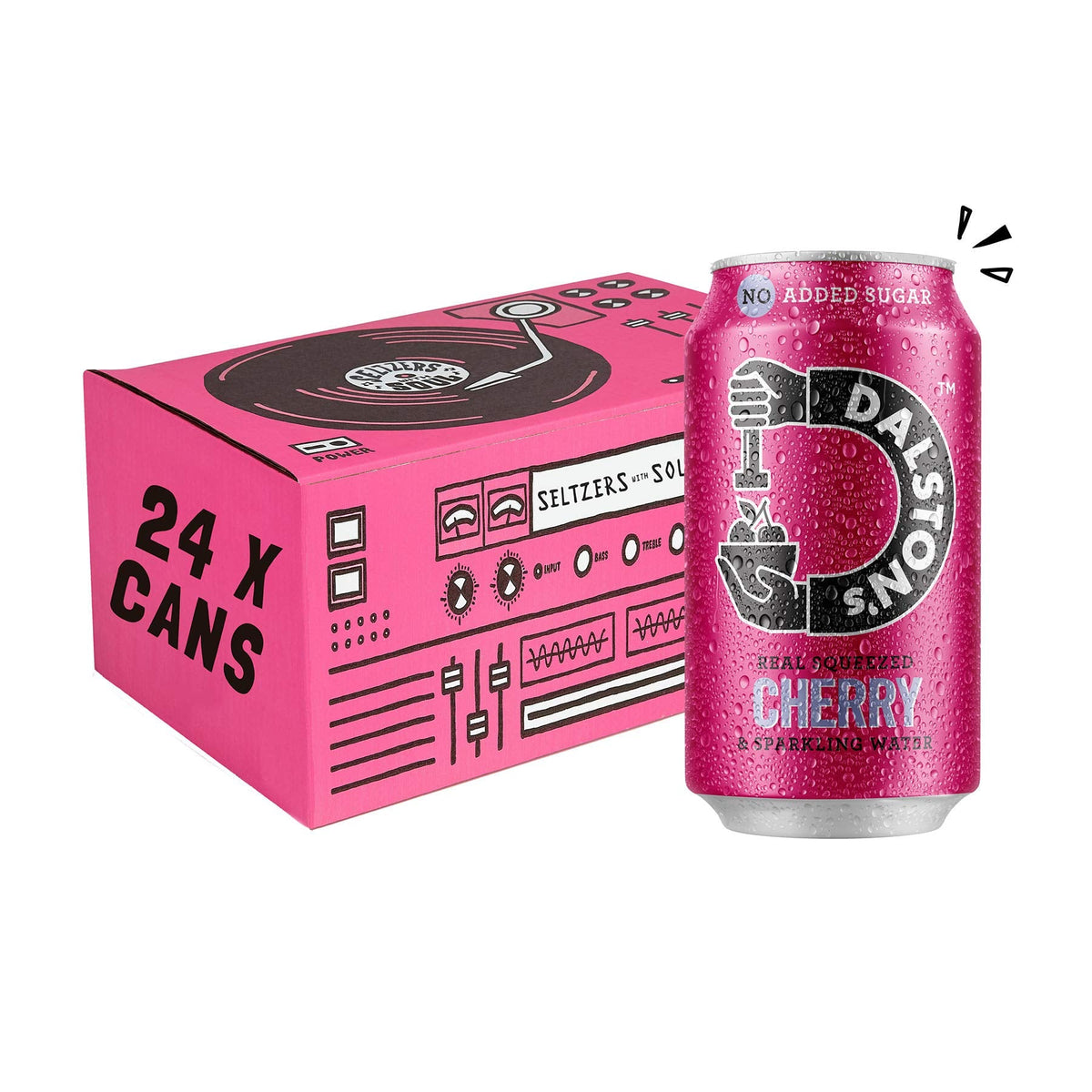 Dalston's Cherryade - Vegan, Less Sugar, No Artificial Sweeteners - Real Cherry Juice [330ml x 24 pack]