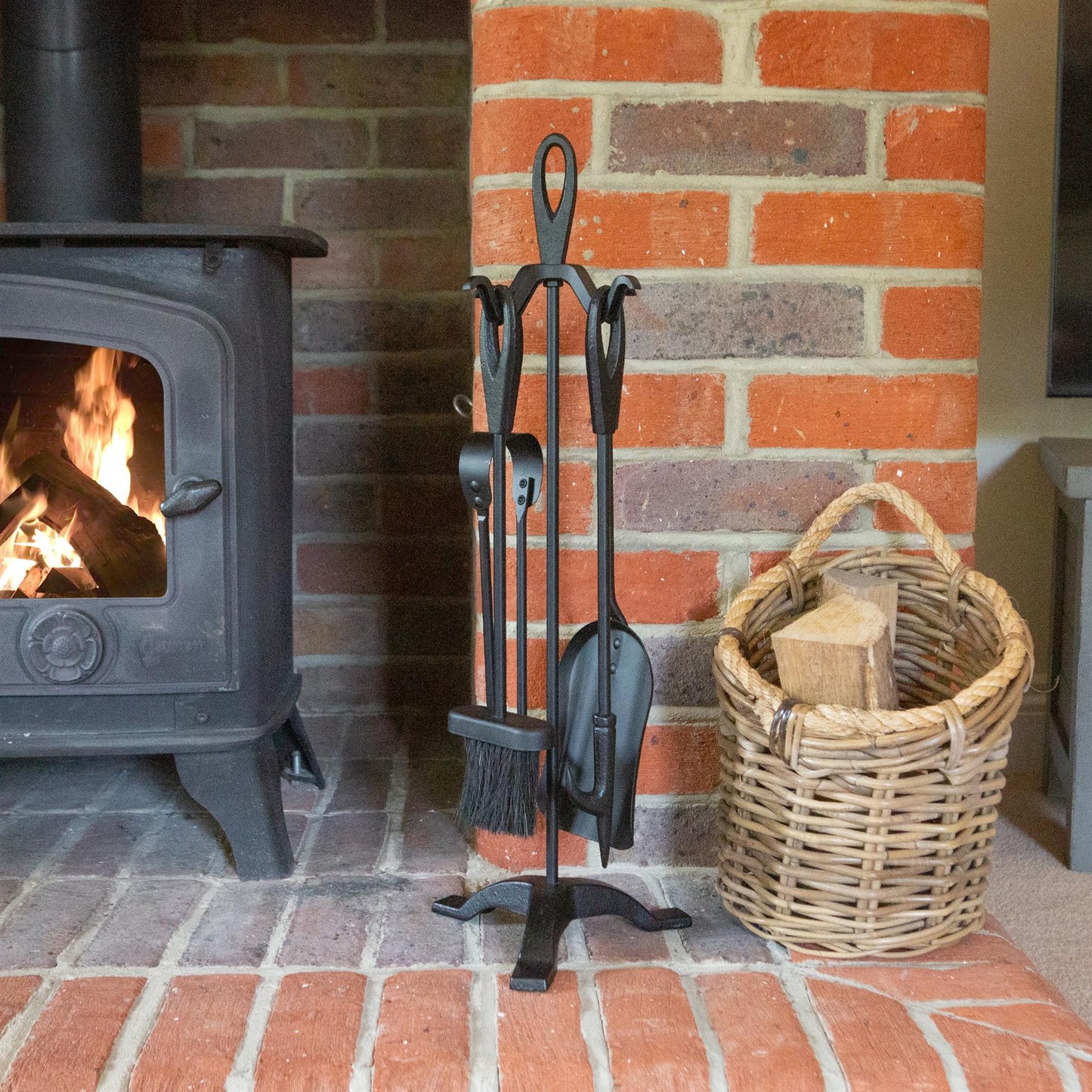 5pc Black 'Slindon' Fireside Companion Set