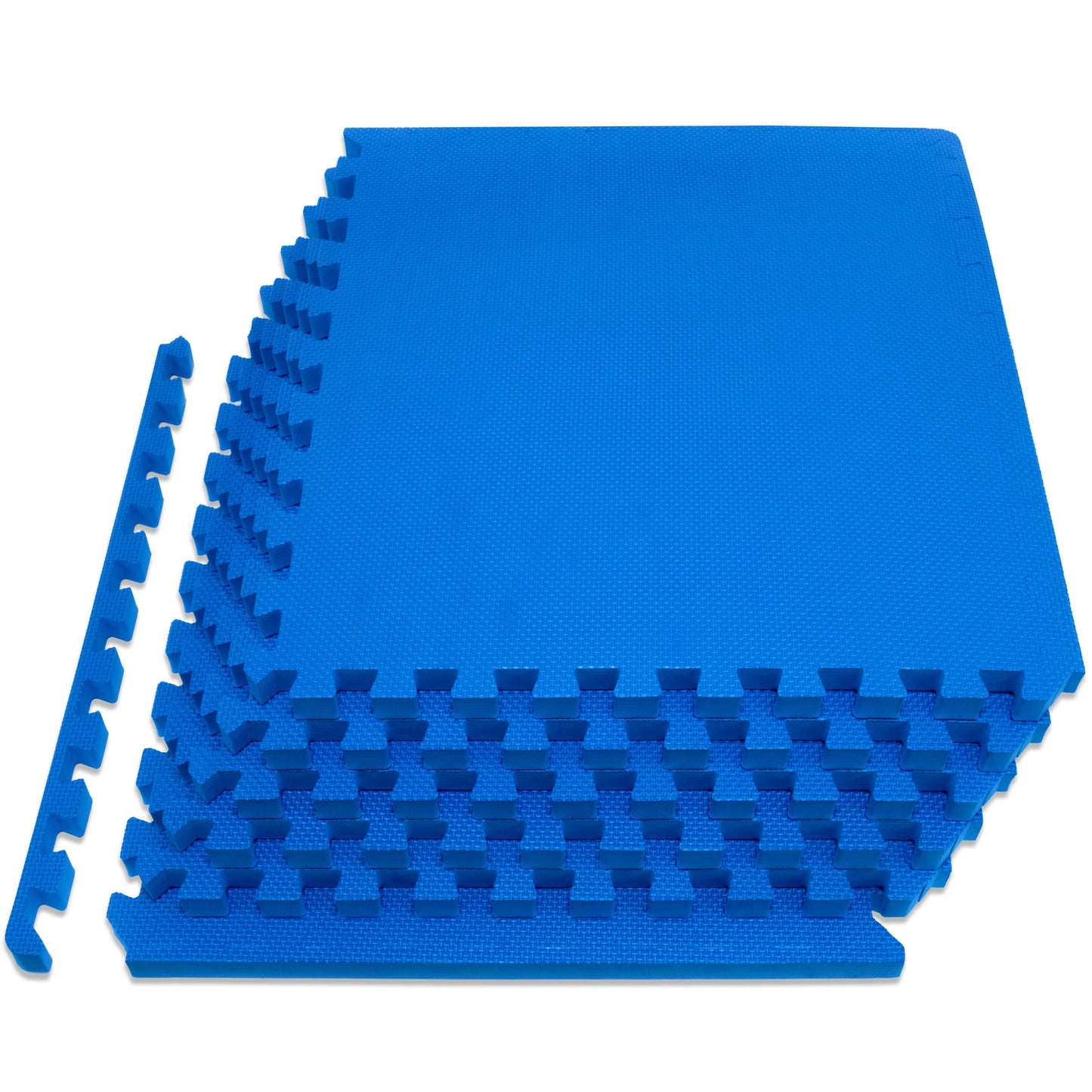 ProsourceFit Extra Thick Puzzle Exercise Mat, EVA Foam Interlocking Tiles for Protective, Cushioned Workout Flooring for Home and Gym Equipment, Blue
