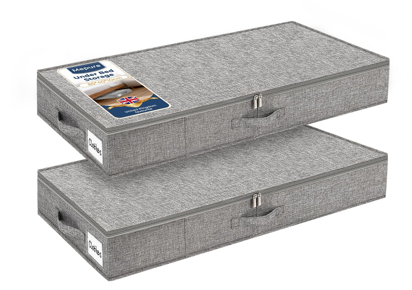 mepure 10cm High Under Bed Storage Low Profile, 85×40×10cm, 2-Pack