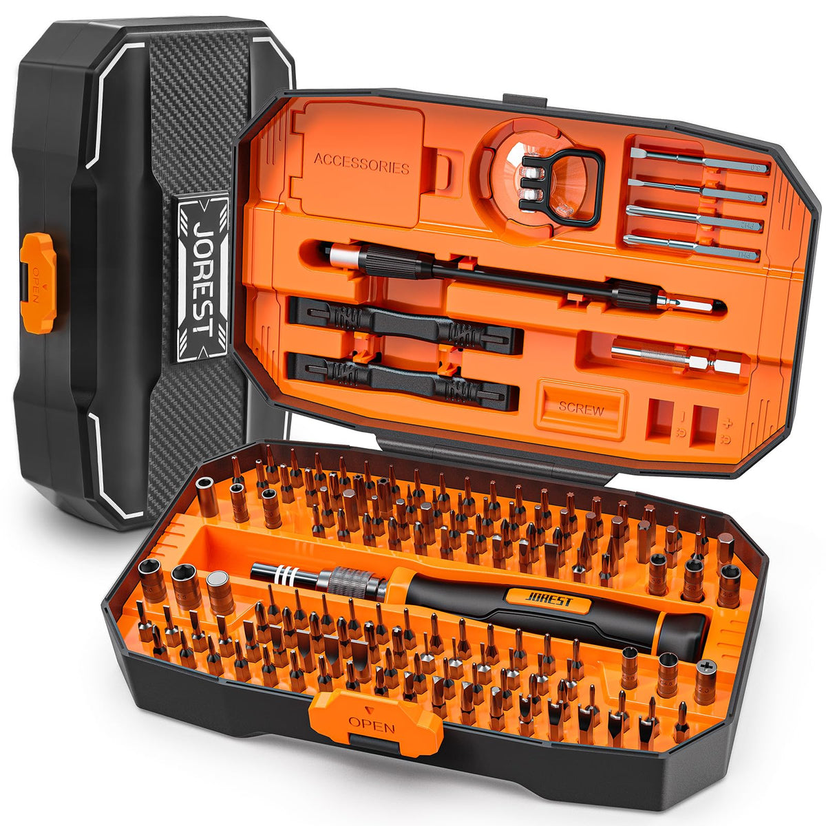 JOREST 152 in 1 Precision Screwdriver Set Tool Gifts, Christmas Gifts for Men, Tool Kit with Torx Star Phillips Bits, Repair for Electronics,MacBook,
