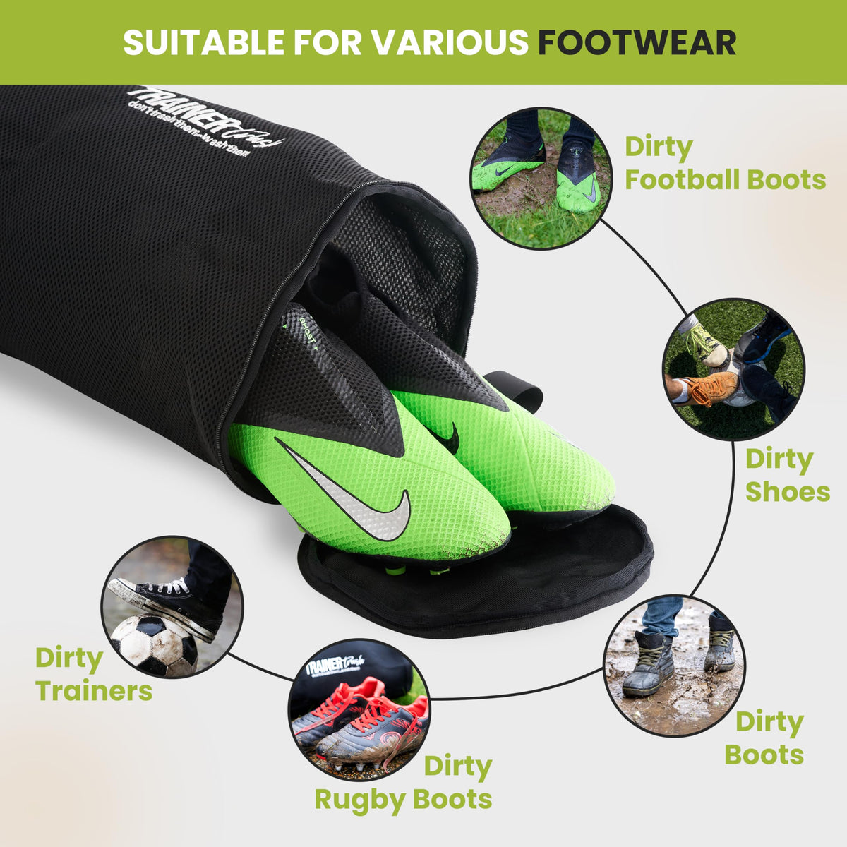 Trainer Trash Shoe Washing Machine Bag - Trainer Washing Machine Bag [UK company] - Delicates Laundry Shoe Bag for washing machine for Hassle-Free