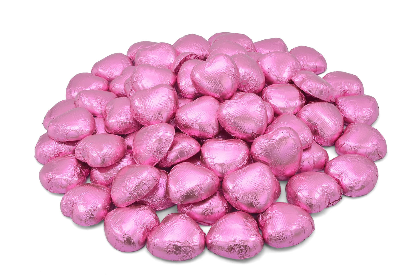 Wyeland Confectionery Luxury Milk Chocolate Hearts - For Wedding Favours, Anniversary, and Mothers Day - 1kg / 160 Pink Hearts